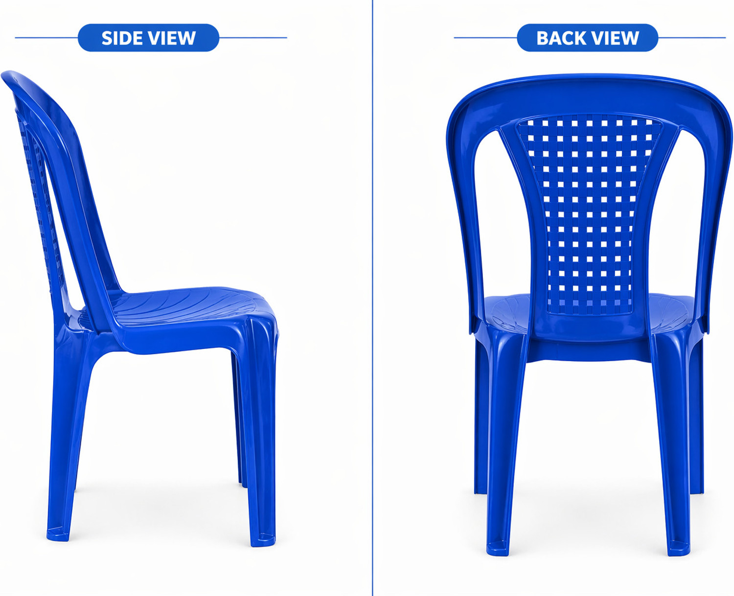 Image of SRI GAYATHRI POLYMERS Premium Plastic Armless Chair|Strong,Durable|Indoor Outdoor|Home,Garden,Balcony Plastic Outdoor Chair