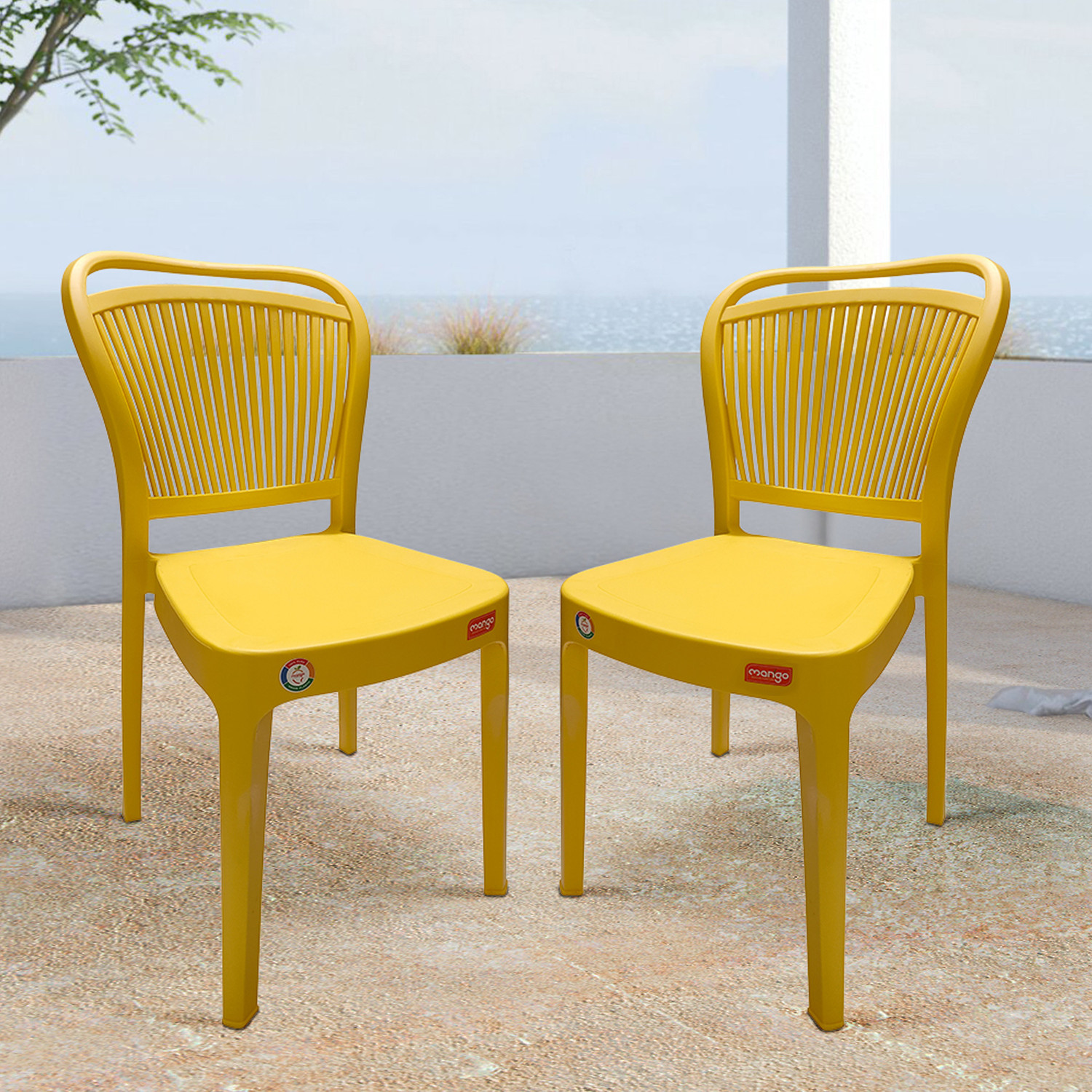 Image of Furniture Yard Mango Salsa Plastic Chair /Stackable Plastic Chair /Strong & Sturdy Structure / Plastic Outdoor Chair