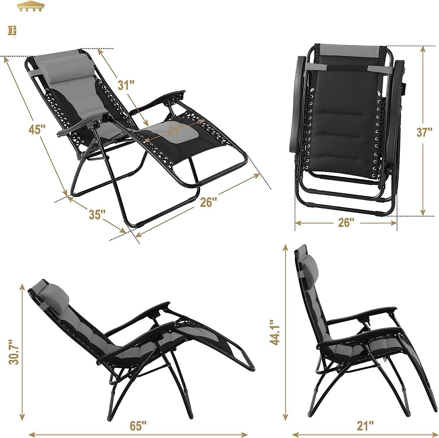 Image of Ginoya Brothers Zero Gravity Relax Chair For Lounge,Easy Chair for Lawn Portable and Foldable Fabric Outdoor Chair