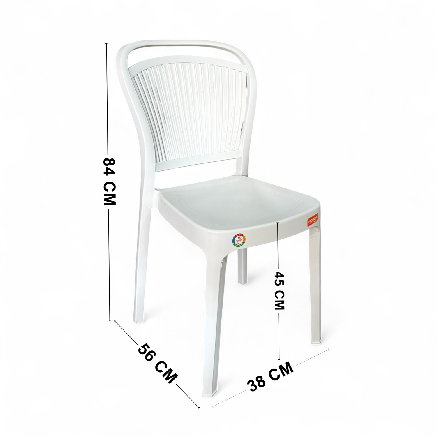 Image of Furniture Yard Mango Salsa Plastic Chair /Stackable Plastic Chair /Strong & Sturdy Structure / Plastic Outdoor Chair