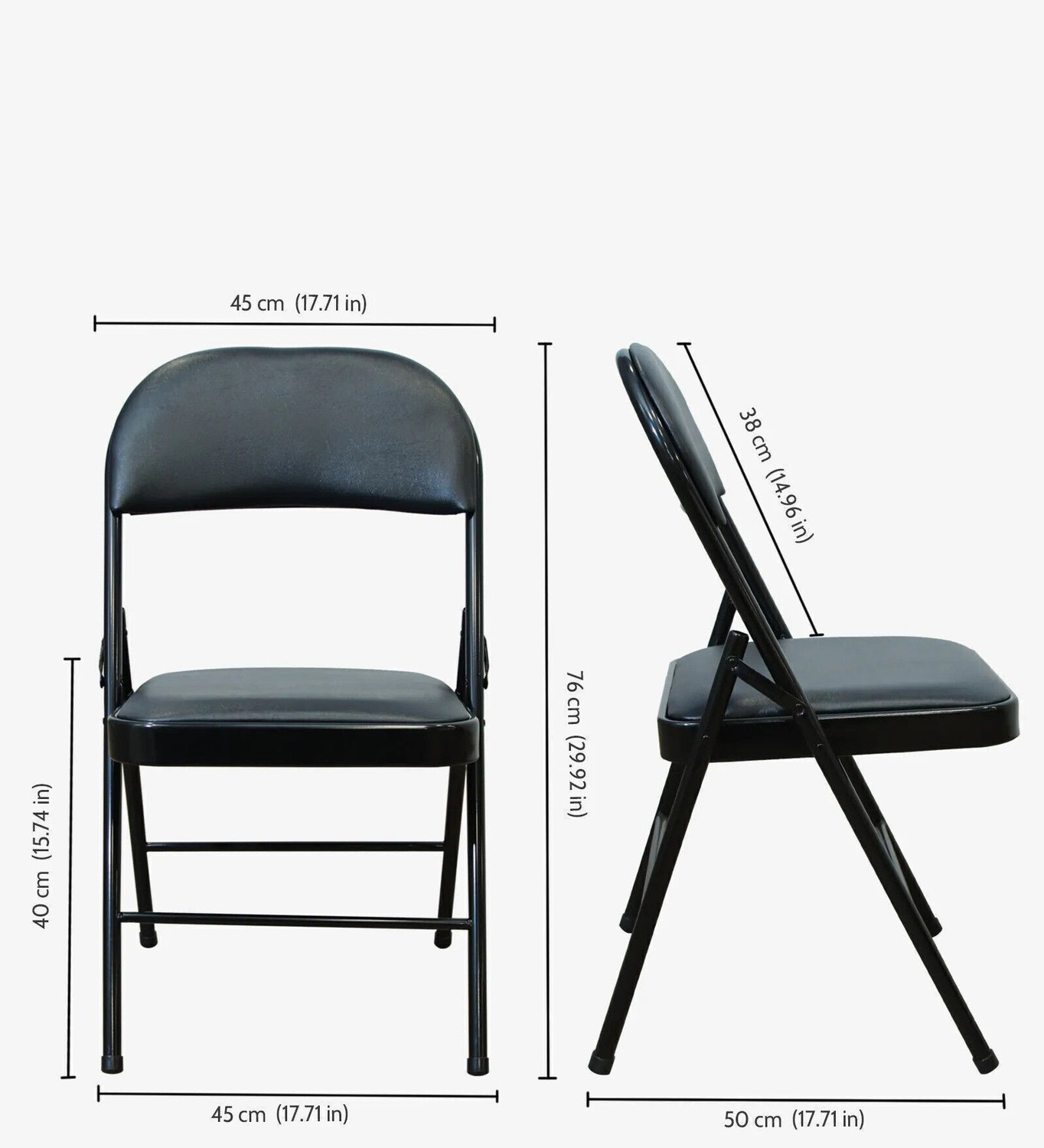 Image of FURNIMAX Foldable Metal Chair Study Office Portable Space Saving Chair Metal Outdoor Chair