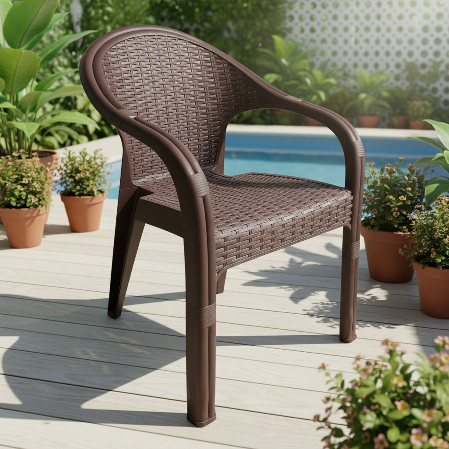 Image of TrendyLivings Sizz Plastic Chair for Home, Garden Plastic Outdoor Chair