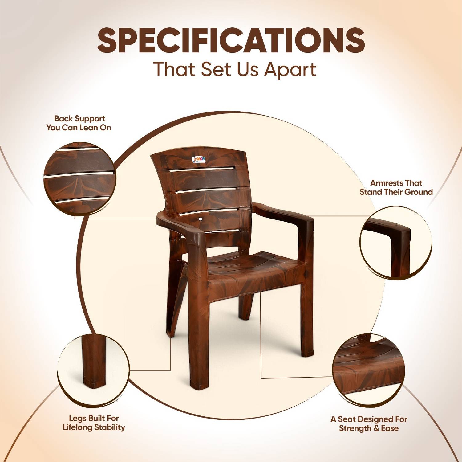 AVRO 9955 Heavy Duty Stackable Plastic Outdoor Chair - Image 2