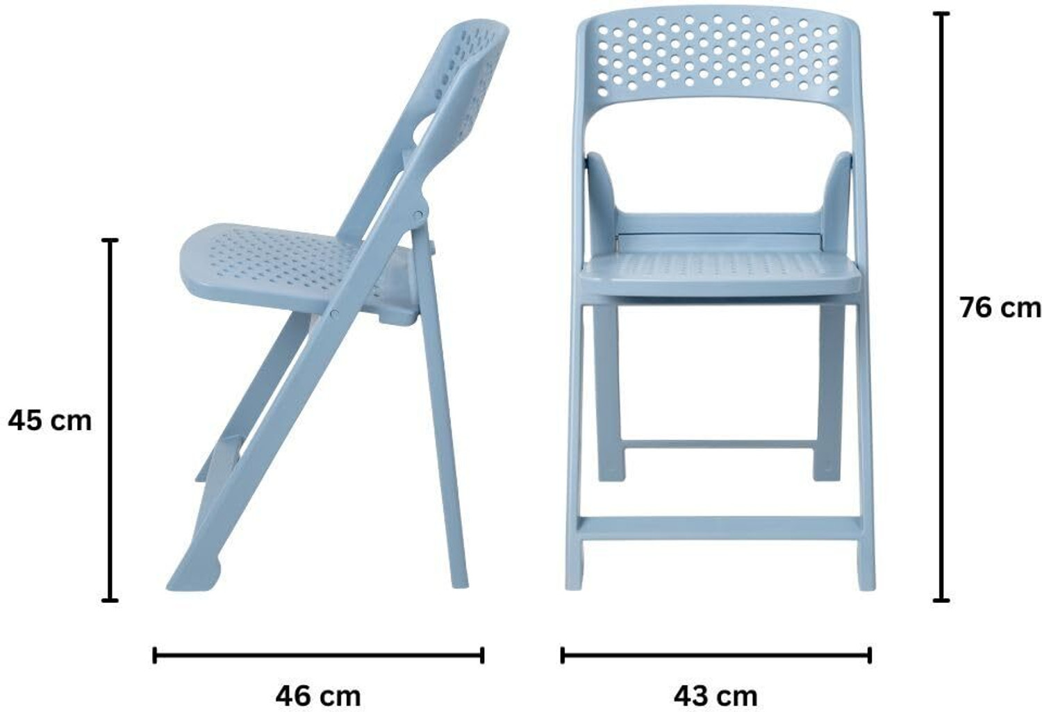 Image of ITALICA Phoenix Folding Chair /Space Saving Chairs /Folding Chair for Balcony, Garden Plastic Outdoor Chair