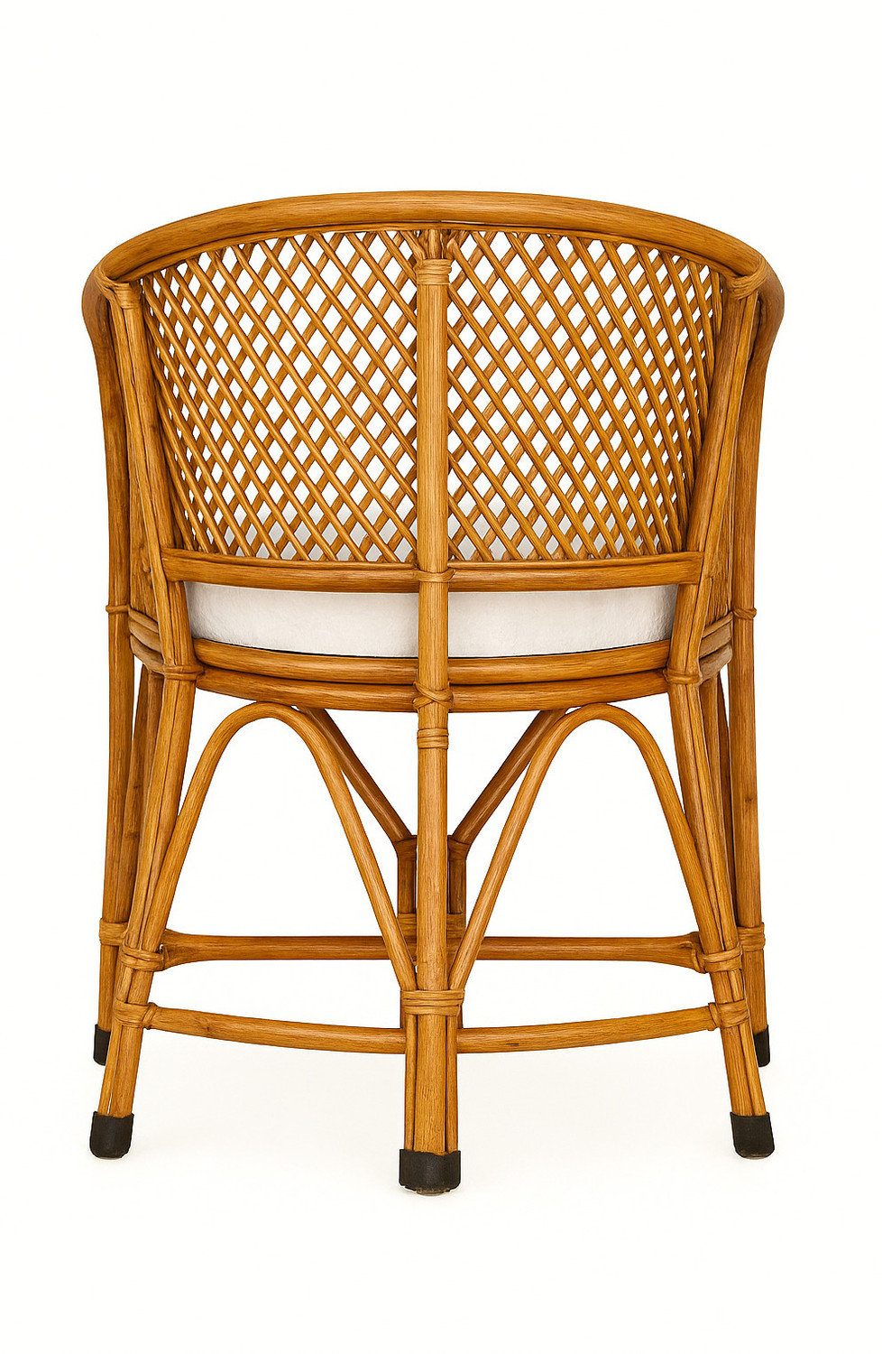 Image of AFCane Craft Premium Handcrafted Rattan Cane Accent Chair with Soft Cushion Solid Wood Living Room Chair
