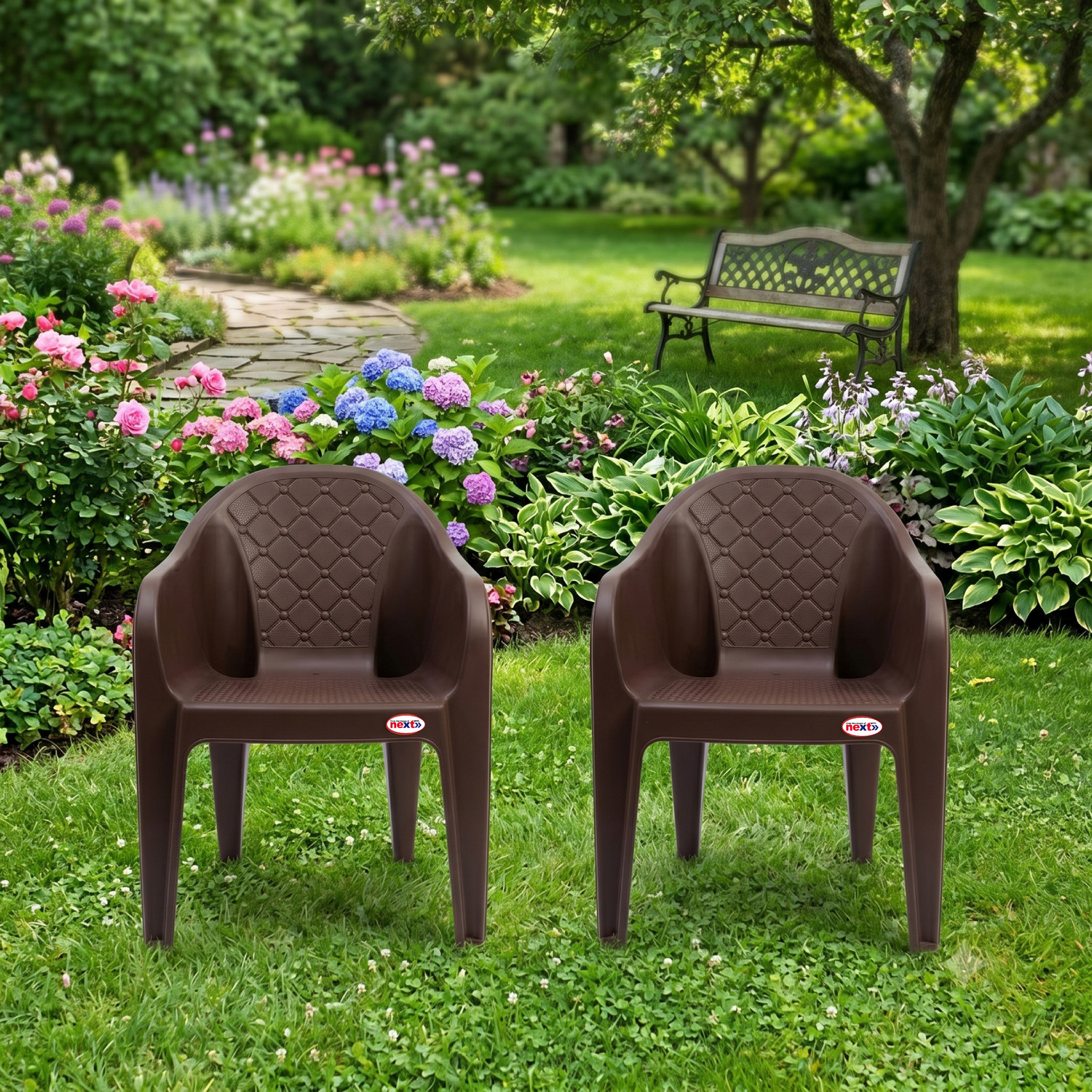 Image of next NPPL ULTIMATE Plastic Outdoor & Indoor Arm Chair for Home, Garden, Balcony & Office Plastic Outdoor Chair