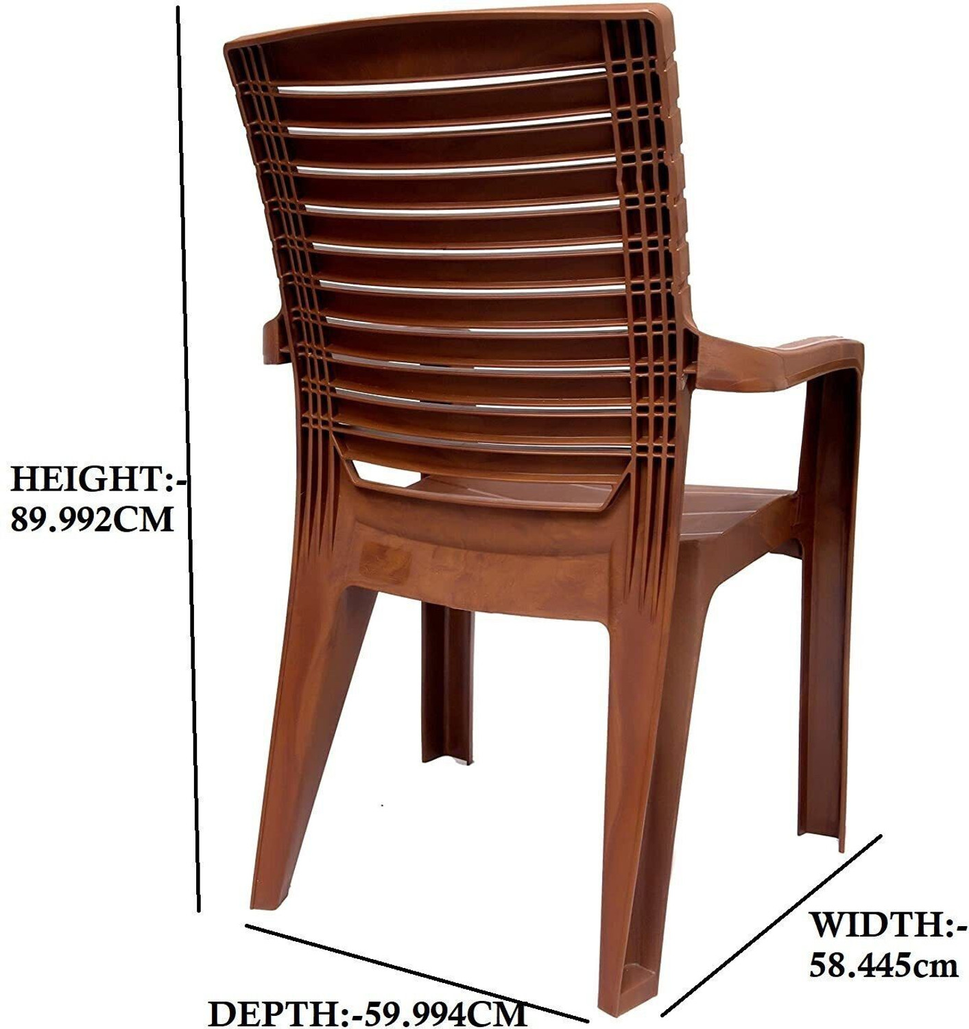Image of Anmol Durable Premium Plastic Chair for Home & Garden - Light Brown, Heavy Duty Plastic Outdoor Chair