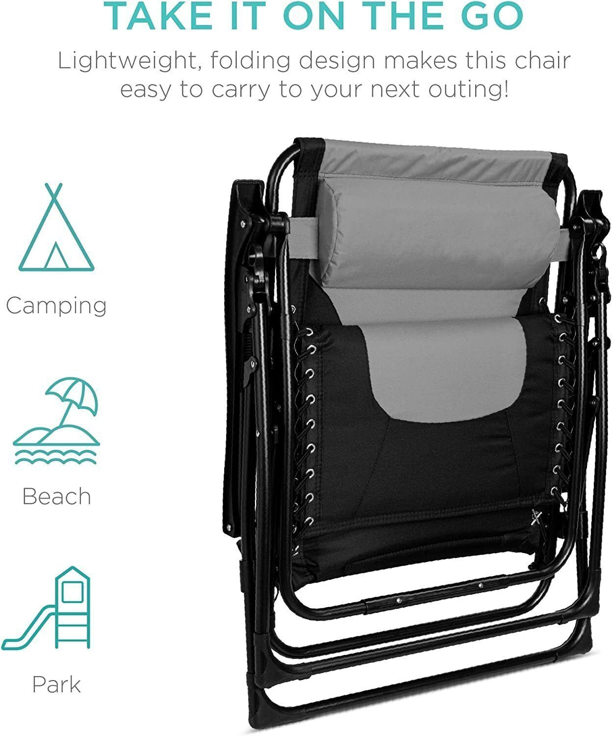 Image of Ginoya Brothers Zero Gravity Relax Chair For Lounge,Easy Chair for Lawn Portable and Foldable Fabric Outdoor Chair