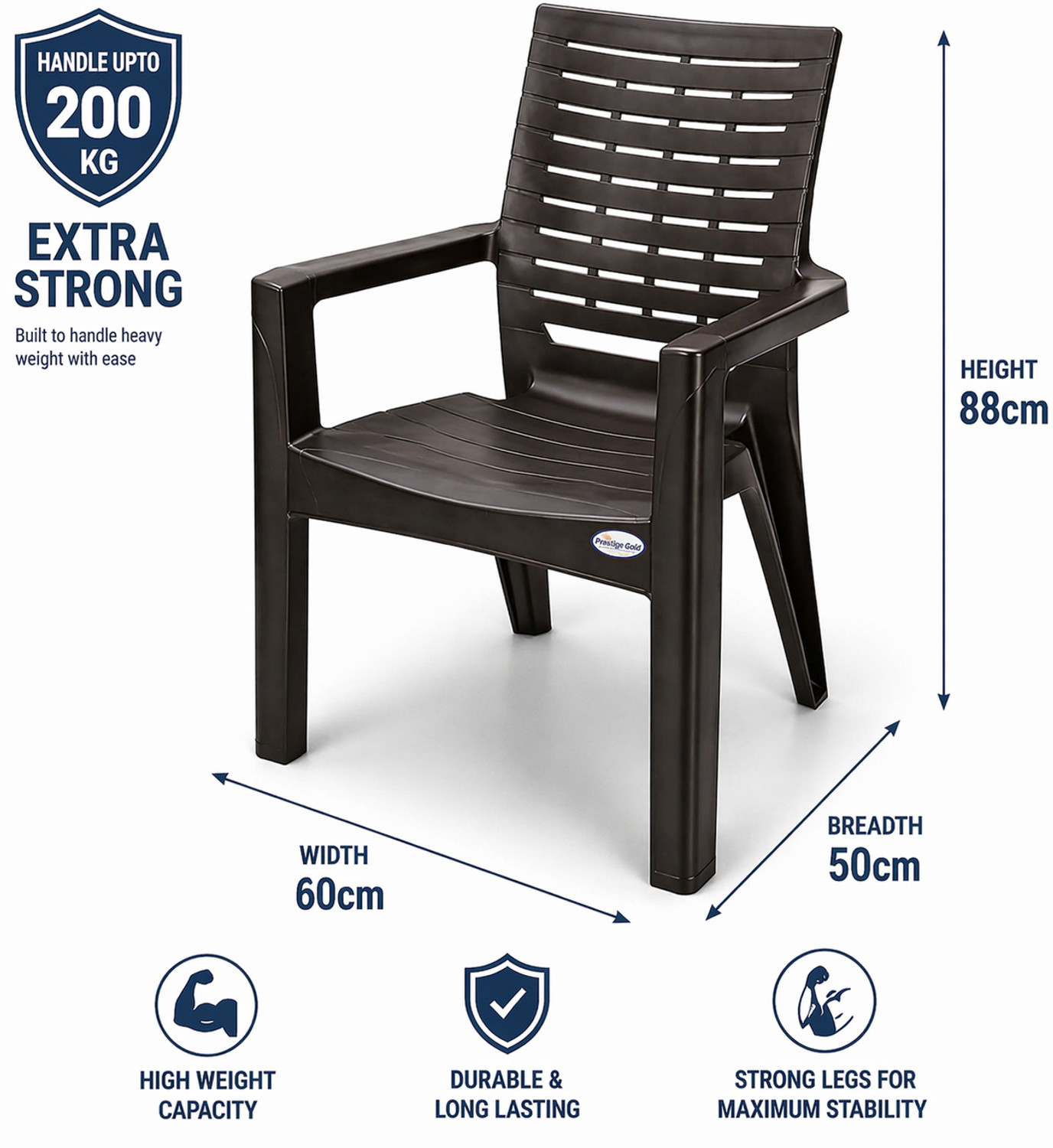 Image of ezora Vista Prestige gold Plastic Outdoor Chair