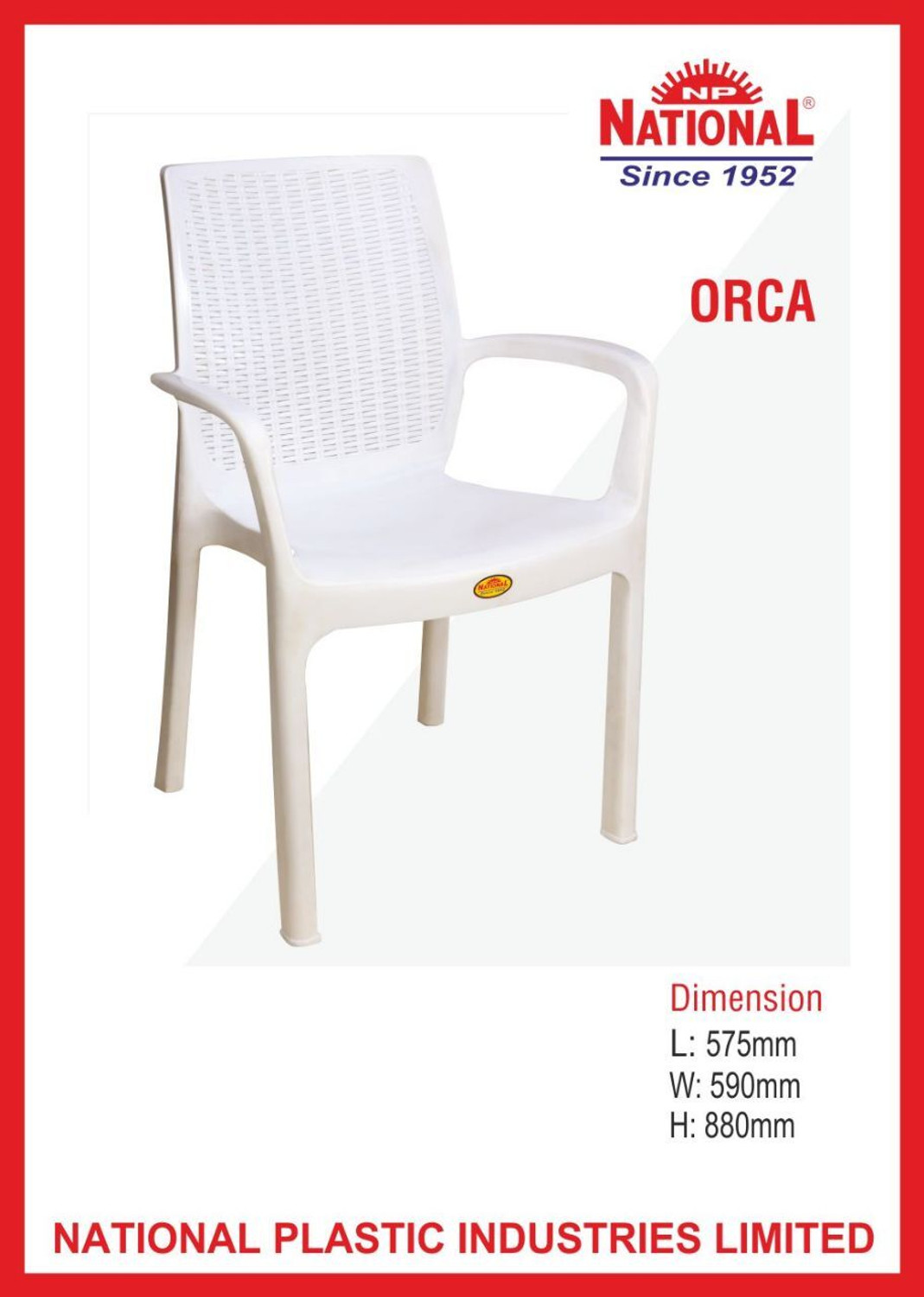 Image of NP NATIONAL Since 1952 Chair for Home, Living Room, Multipurpose | Stackable Chair Without Arm Plastic Outdoor Chair