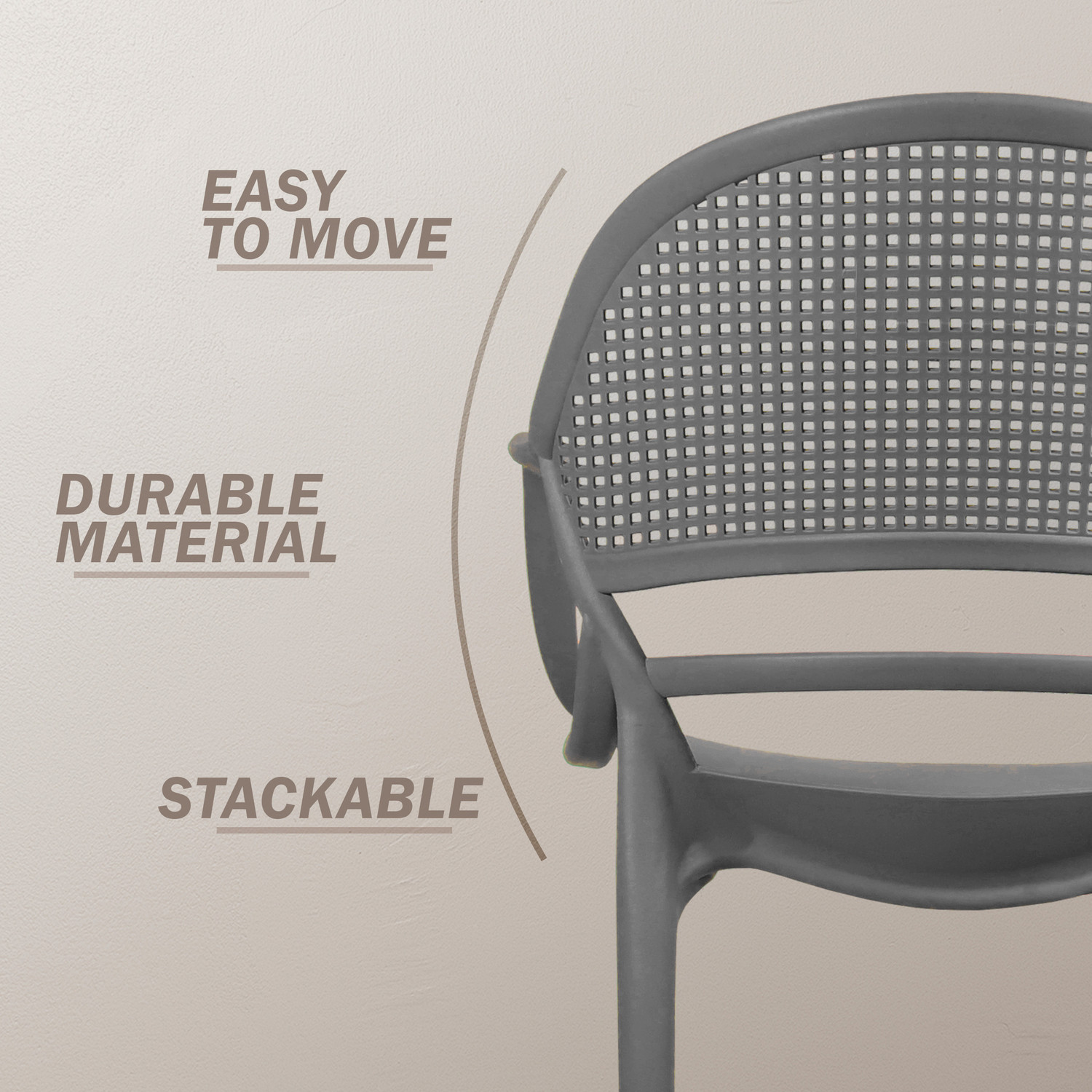 Image of Diya Sunset Strong PP Build, Lightweight, Stackable, Home, Balcony, Living Room, Cafe Plastic Outdoor Chair