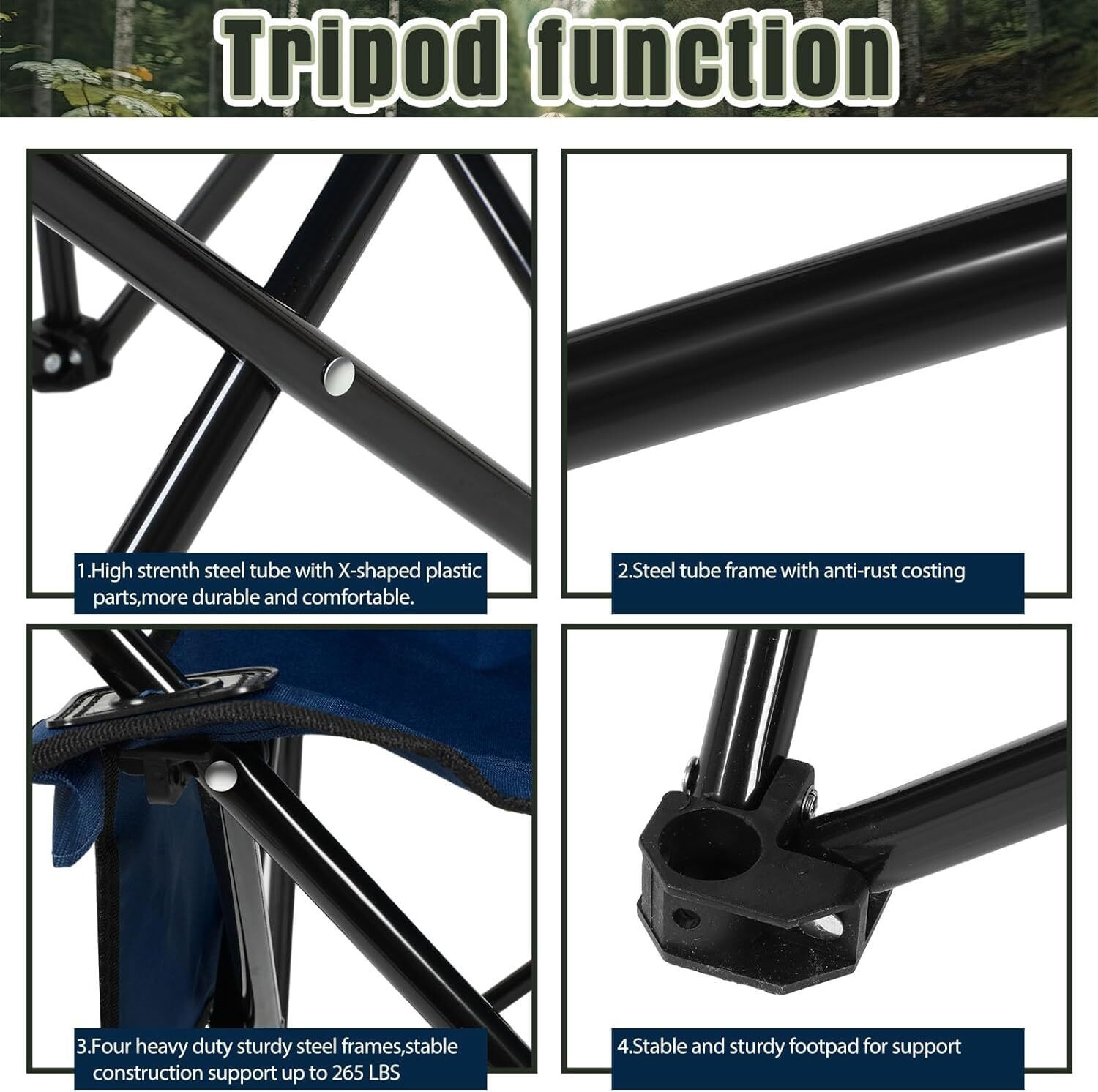 Image of DAXANSTORE Stay-Way Portable Foldable Camping Chair for Outdoor & Home Use Chair