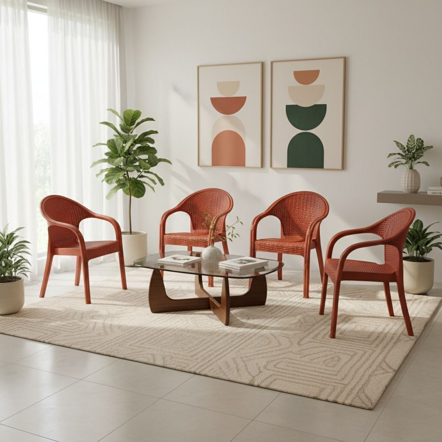 Image of TrendyLivings Sizz Plastic Chair for Home, Garden Plastic Outdoor Chair
