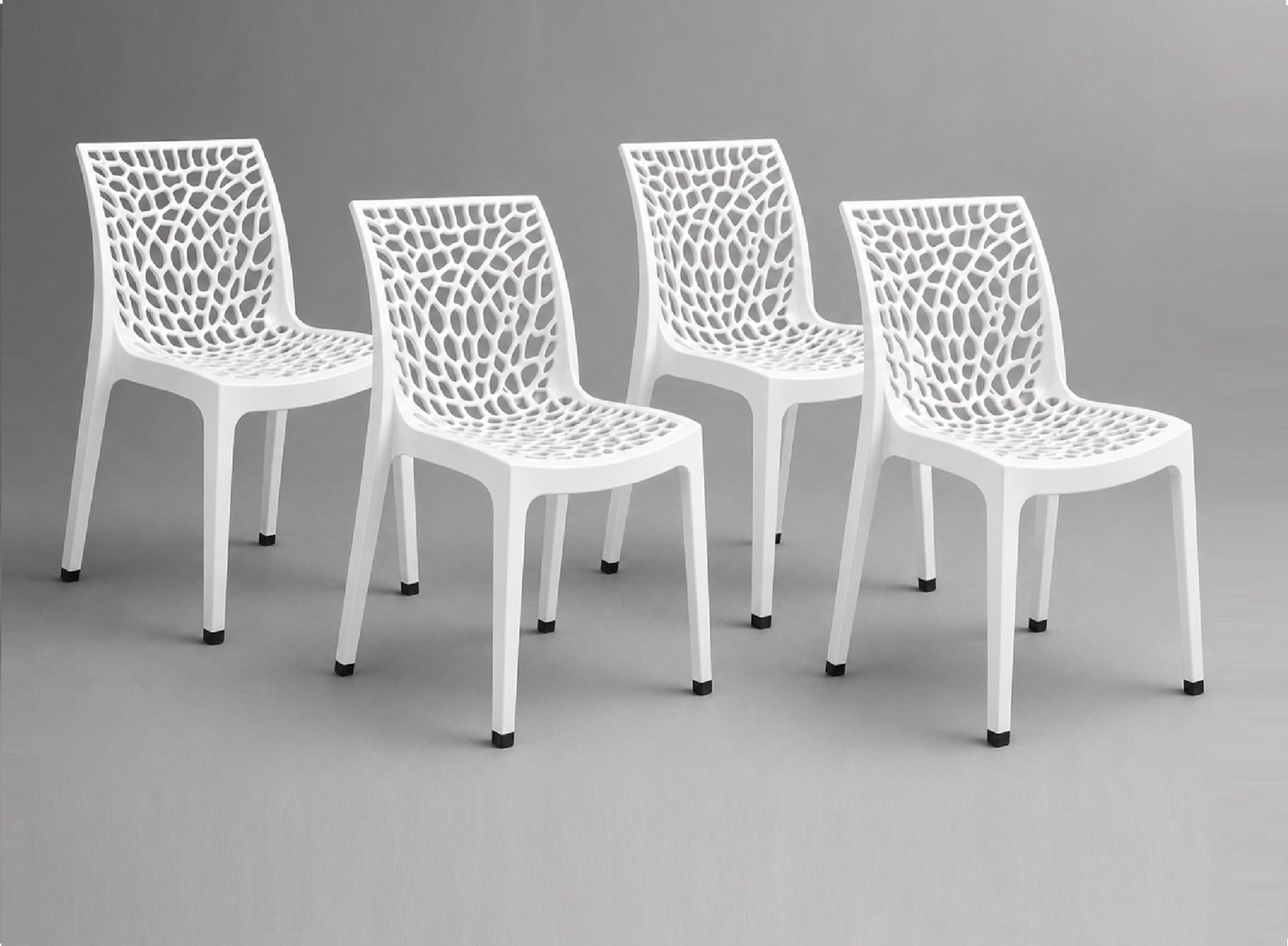 Image of SRI GAYATHRI POLYMERS Premium Web Design Plastic Chair|Stylish Modern Armless Chair for multipurpose Plastic Outdoor Chair