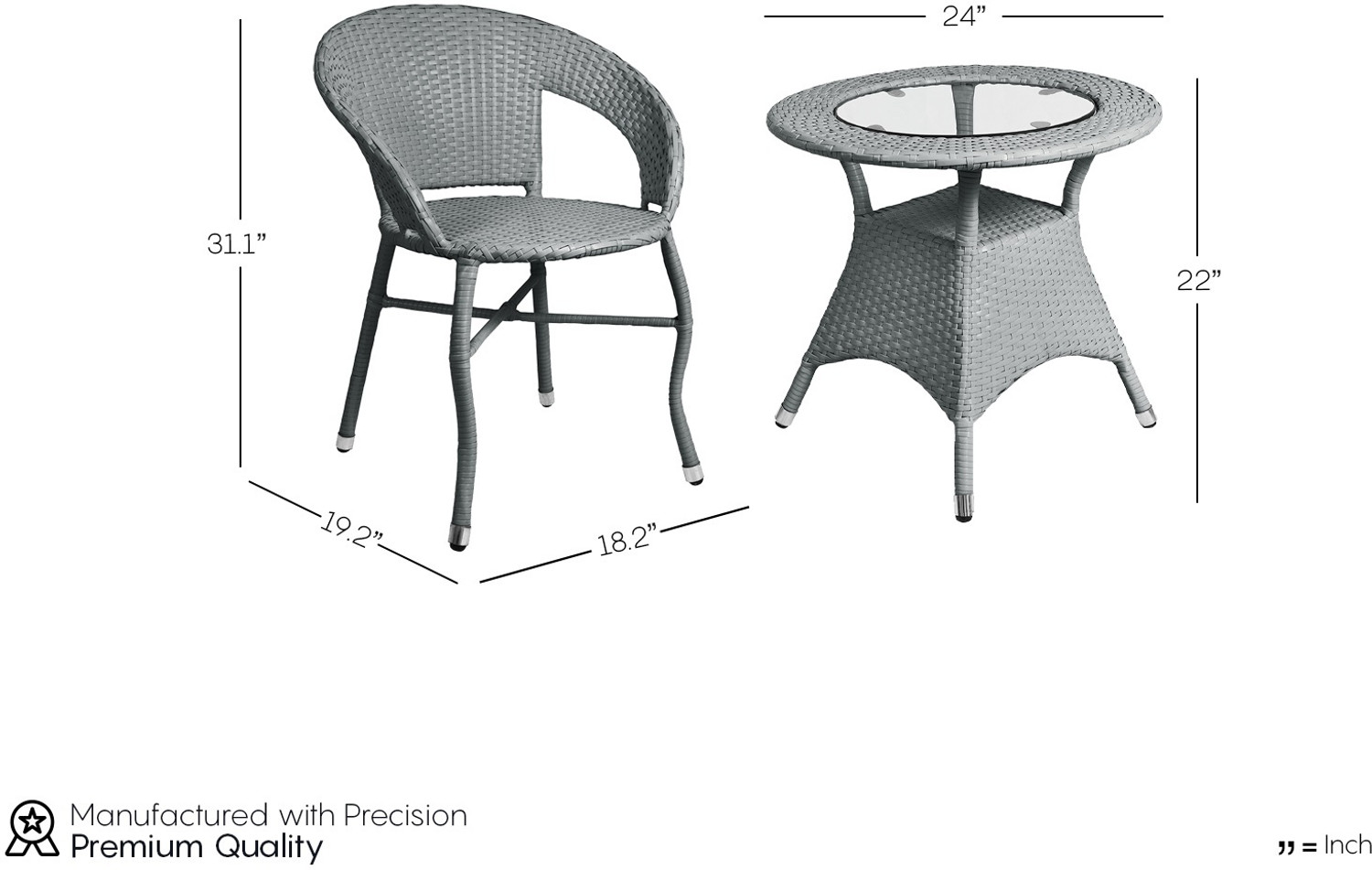 Image of tpf Glass Table & Chair Set