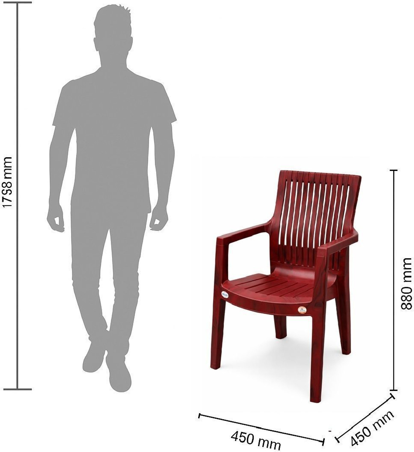 Image of SRI GAYATHRI POLYMERS Comfortable Seating for Home&Living Room|Outdoor|Indoor|Office Mat&Gloss Pattern Plastic Outdoor Chair