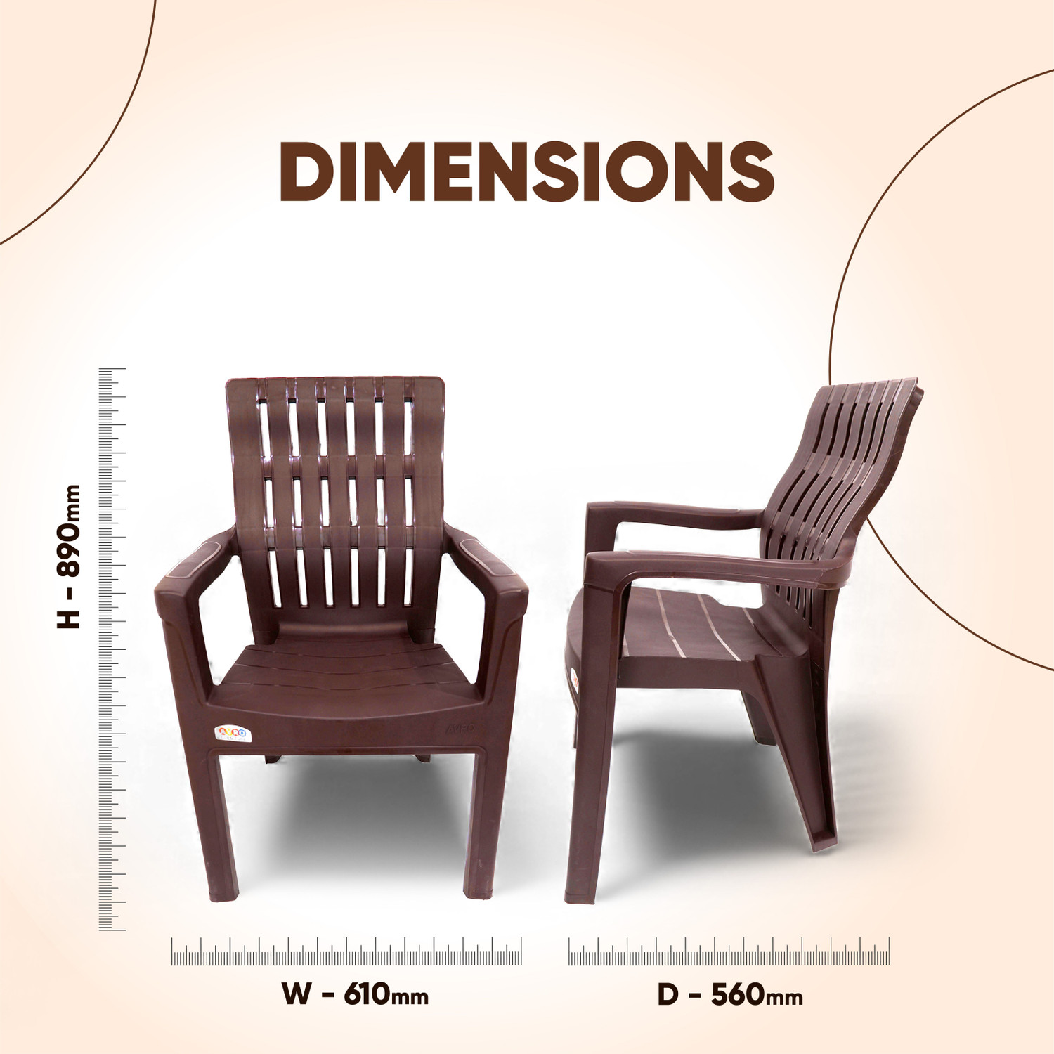 Image of AVRO furniture 9998 Heavy Duty, Durable, Stackable, Indoor & Outdoor Use, Living Room Kursi, Plastic Outdoor Chair