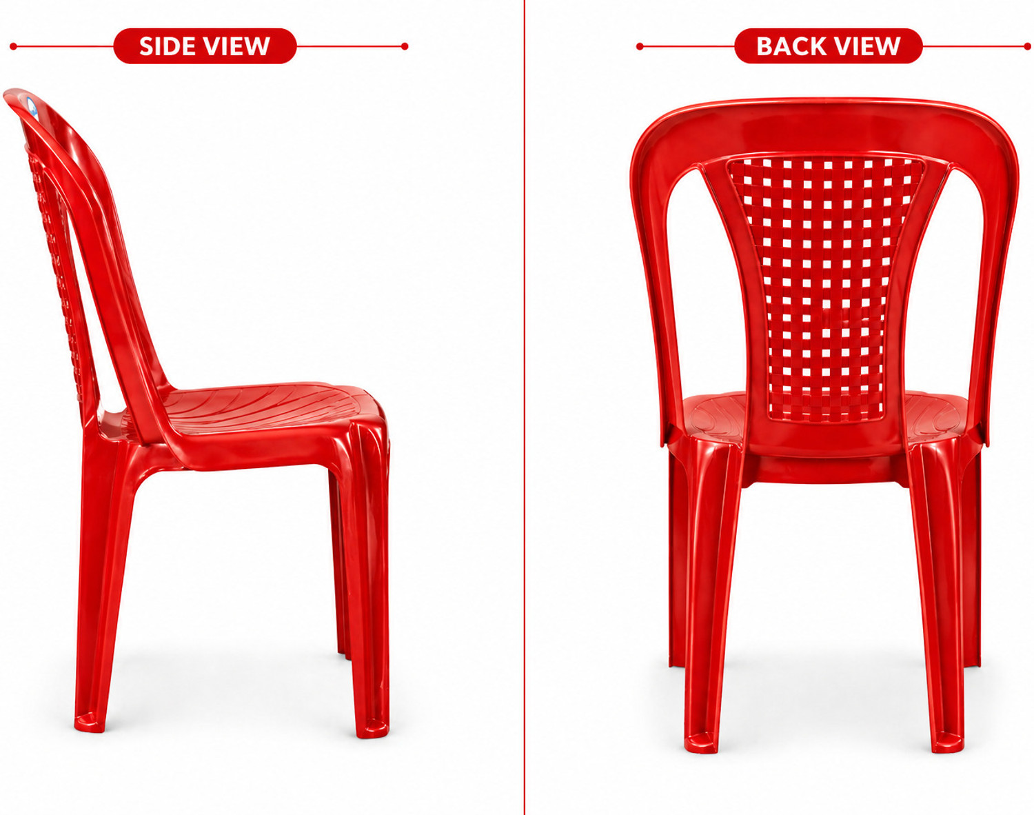 Image of SRI GAYATHRI POLYMERS Premium Virgin Plastic Armless Chair for Dining, Home, Garden & Outdoor Use Plastic Outdoor Chair