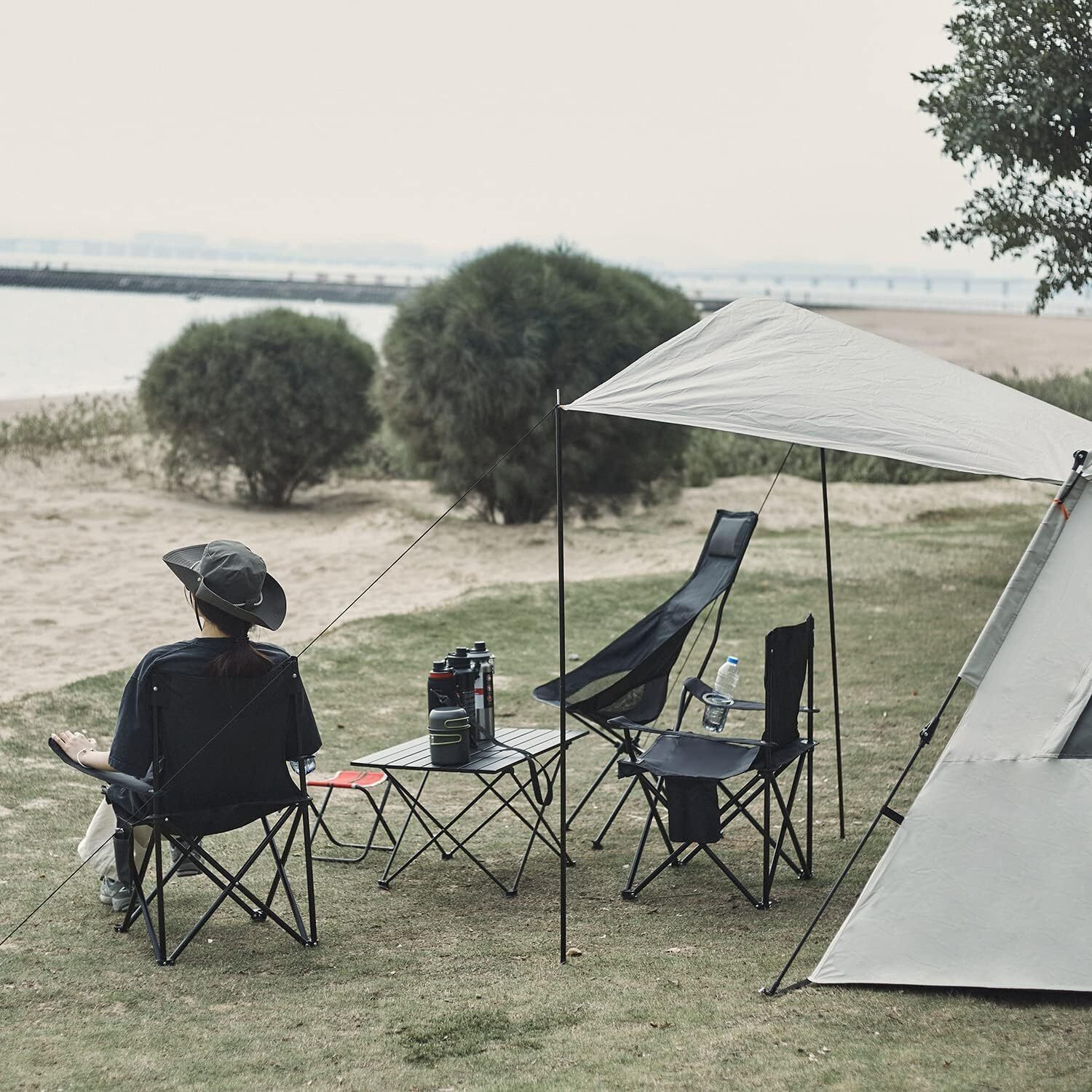 Image of YCVARIYAENTERPRISE Camping Folding Chair Garden, Picnic, Travelling, Patio, Lawn Chairs Outdoor & Cafeteria Stool
