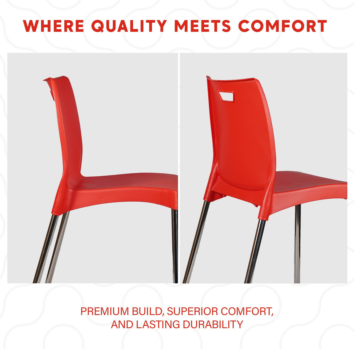 Image of Diya Max Web Plastic Chair for Dining Room, Cafe and Restaurents Plastic Cafeteria Chair