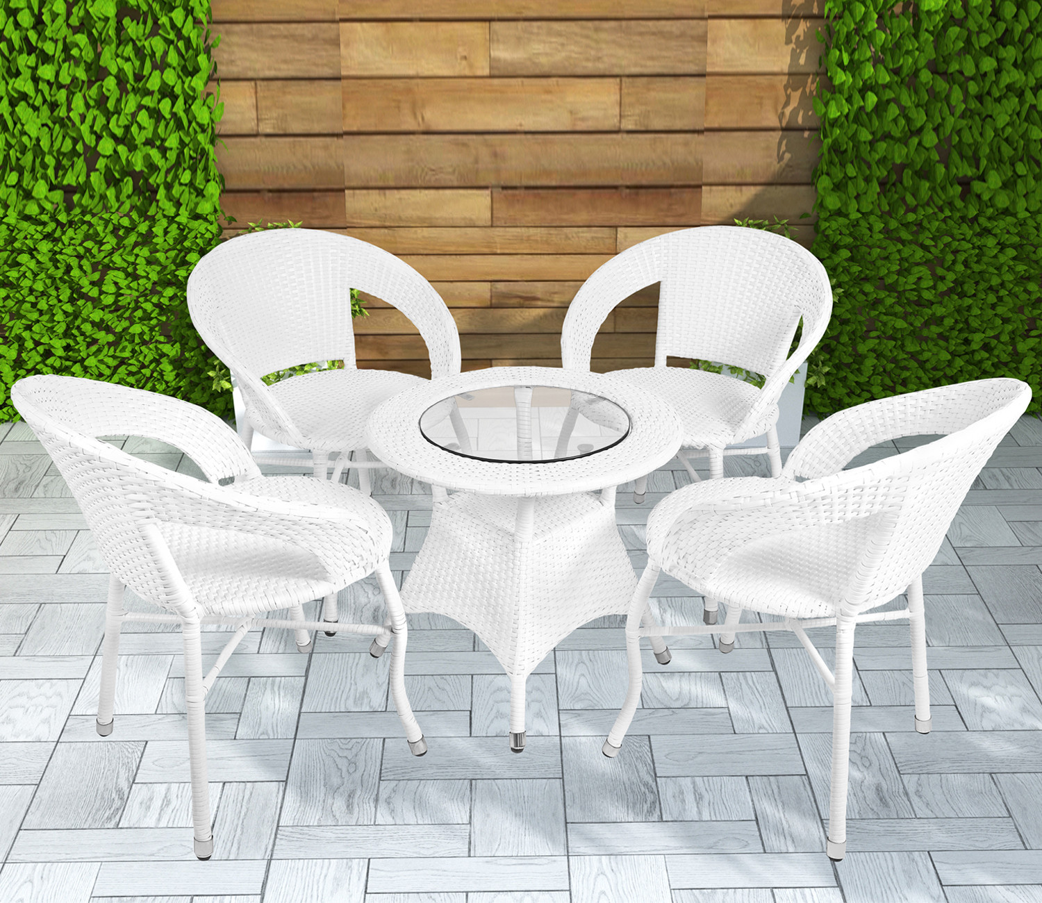 Image of Aadya Craft Synthetic Fiber Table & Chair Set