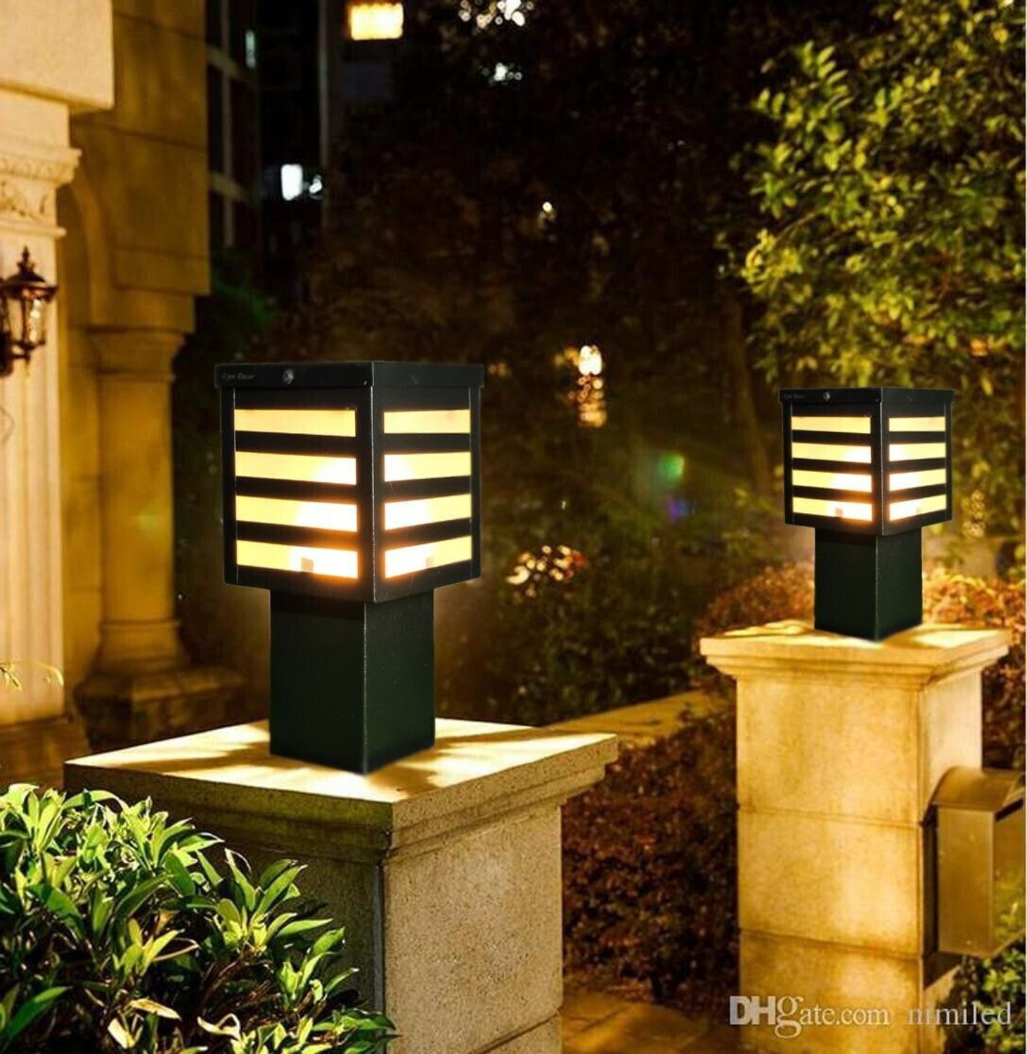 Image of Brightlyt GL18 2PC Gate Light Outdoor Lamp (Black)