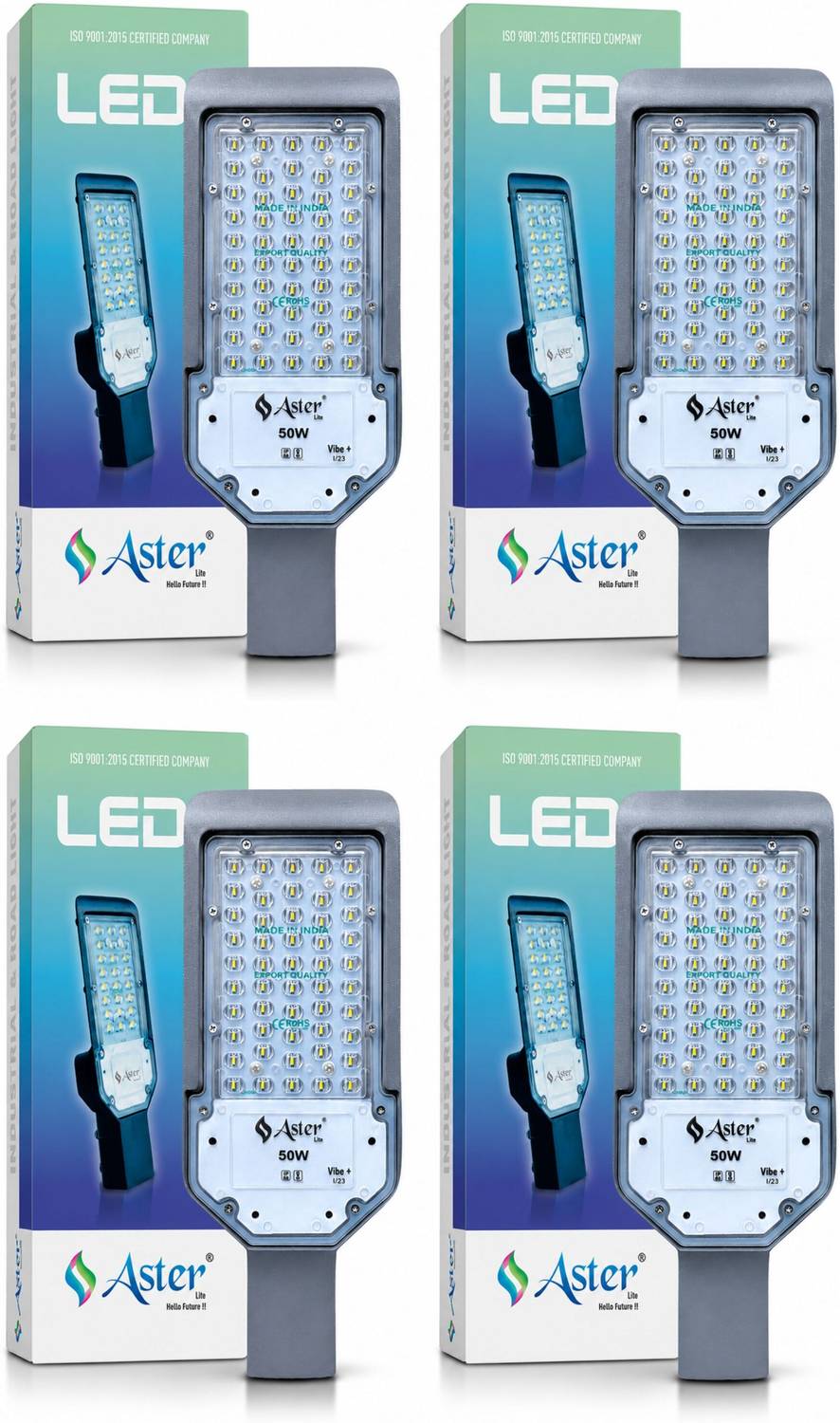 ASTER LITE Vibe+ 50W LED Street IP66 Waterproof (Pack of 4) Flood Light Outdoor Lamp