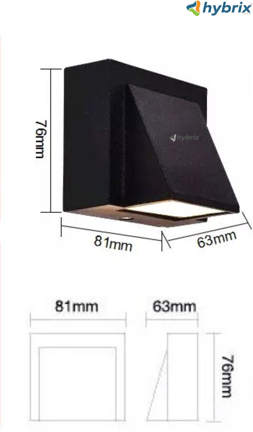 Image of Hybrix LED Wall Aisle Light, Step Light, 5 Watt Optical COB LED, Black Body, Shock Proof Premium Look Body, Warm White Light, IP67 Waterproof for Indoor /Outdoor Use (SINGLE) Post Light Outdoor Lamp