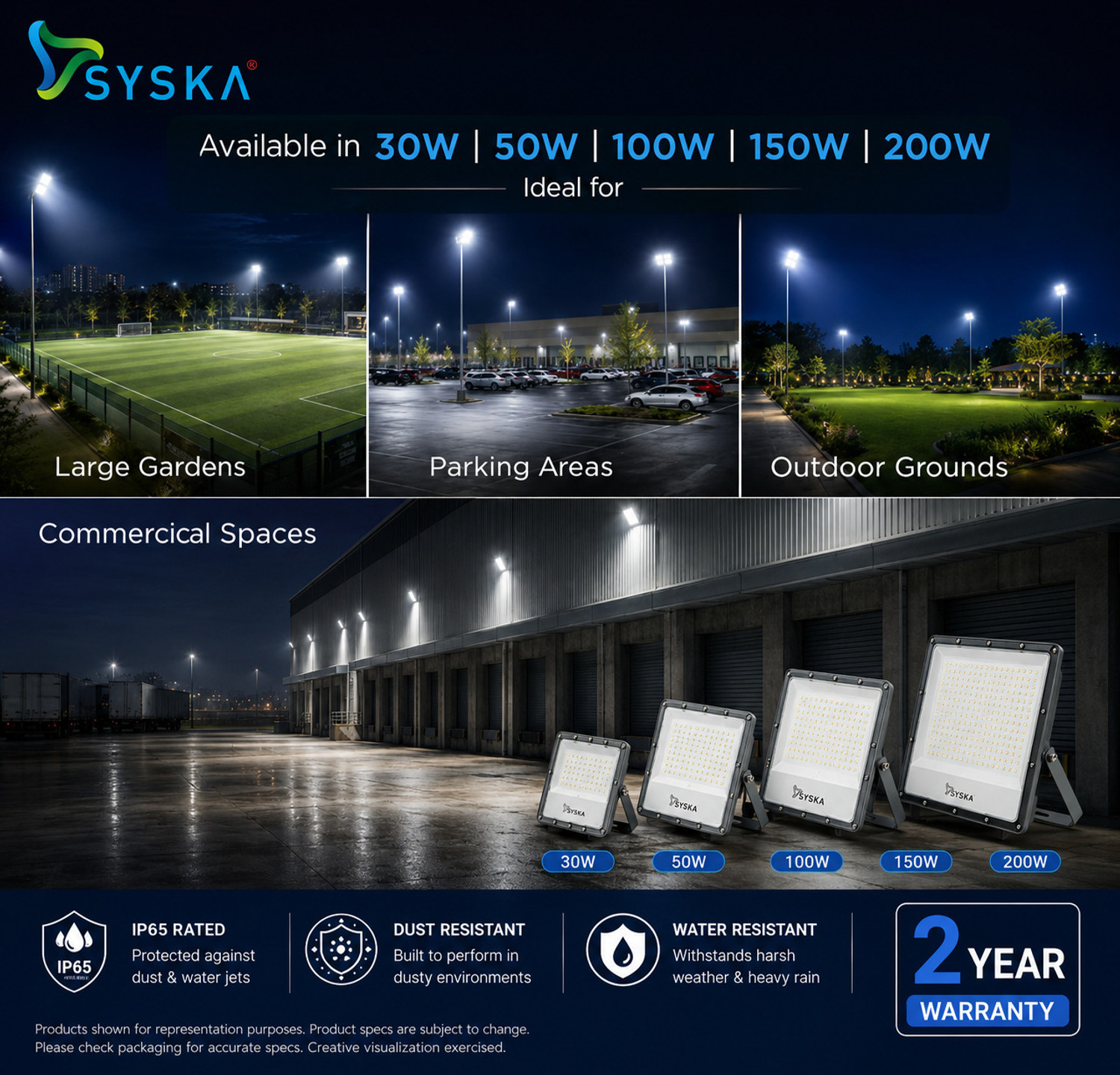 Image of Syska SSK-DFL-50W Flood Light Outdoor Lamp