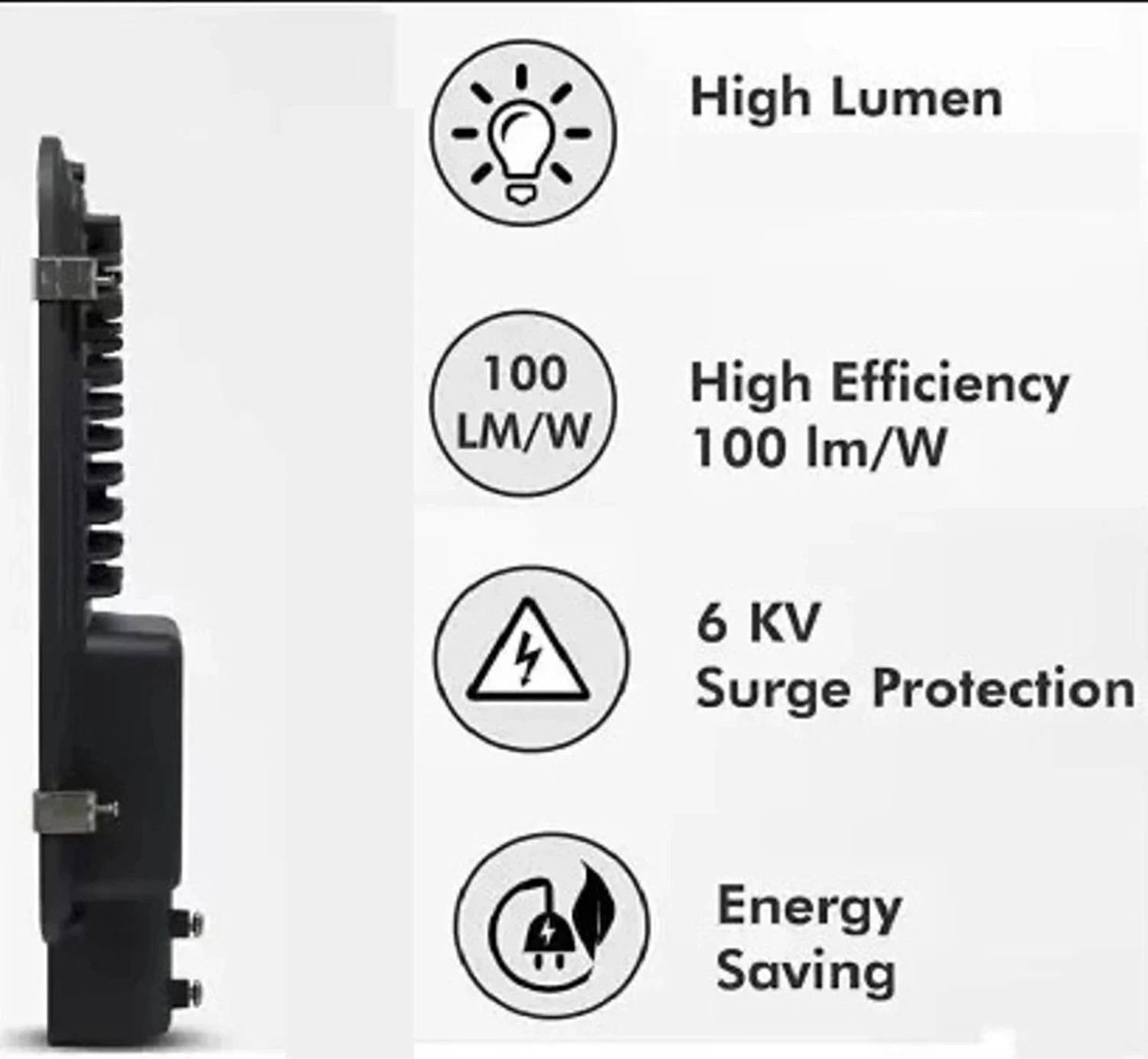 PE 50W LED SL1 Glass Street Light Outdoor Lamp - Image 3