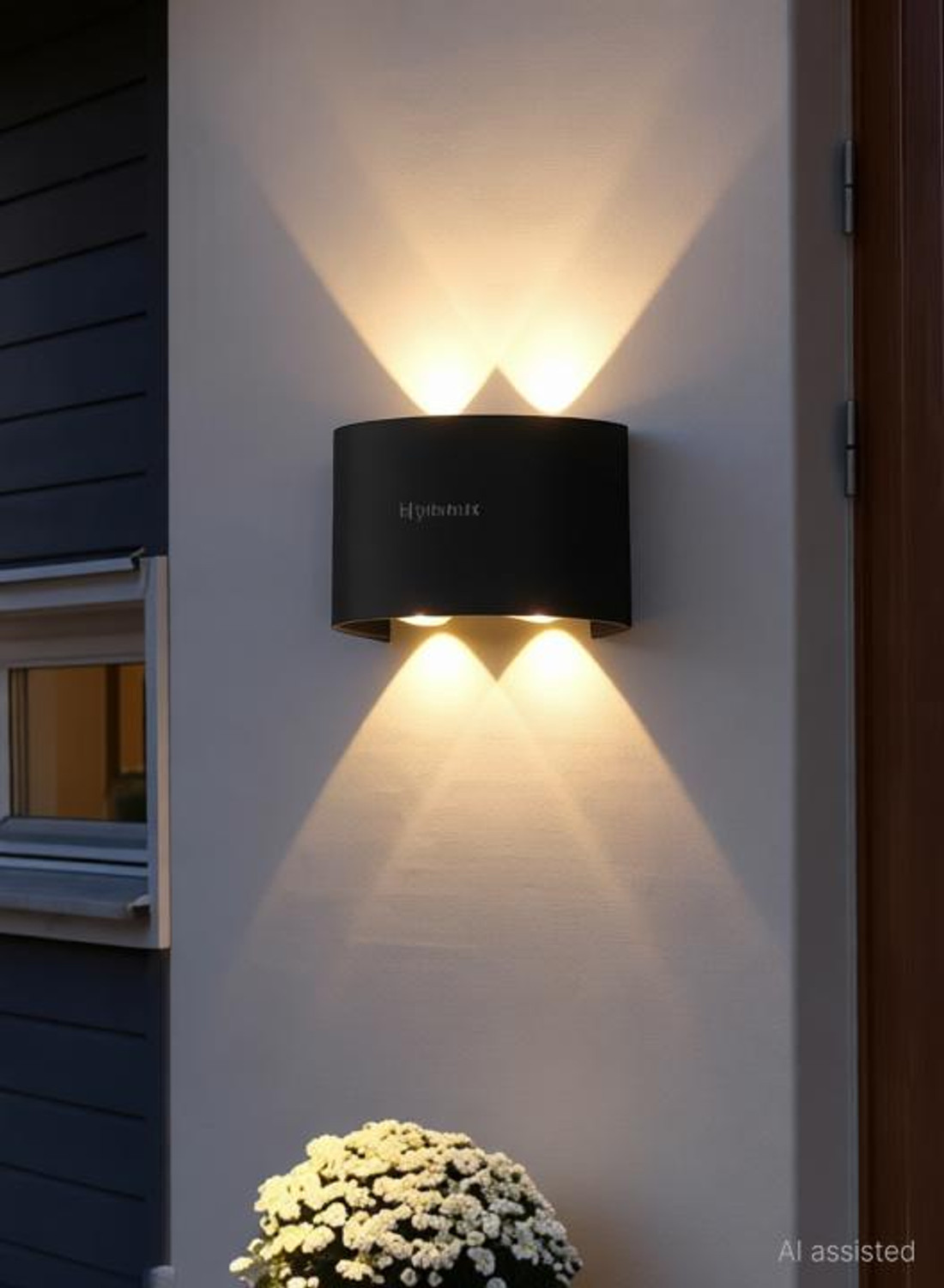 Image of Hybrix LED UP /Down 2+2 Dual Head Wall Light (4 Watt) Optical COB LED, Shock Proof Premium Look, Warm White Light, IP67 Waterproof for Indoor /Outdoor Use (PACK OF 1) Post Light Outdoor Lamp
