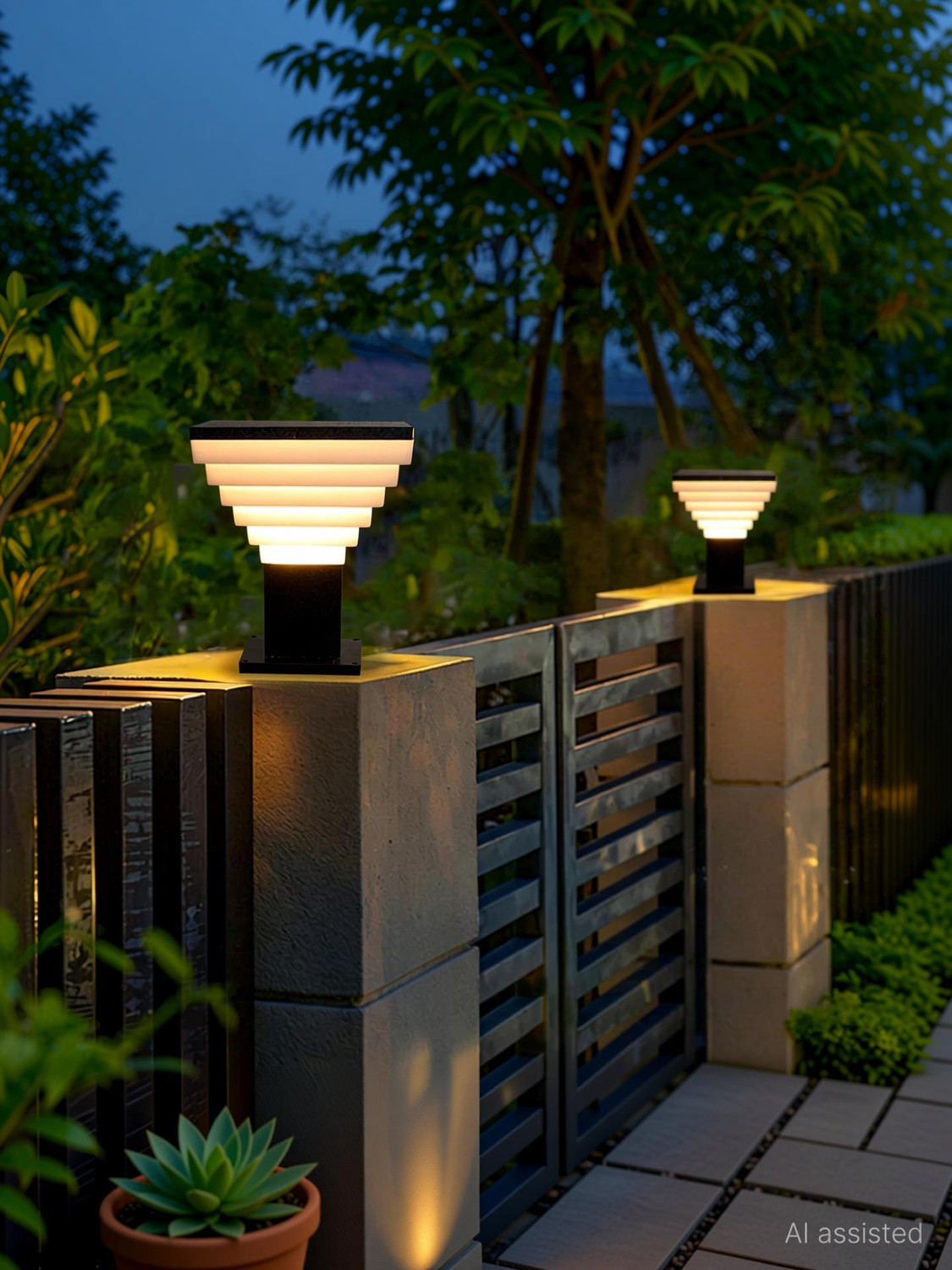 Image of GENREE Premium Unique (WITHOUT BULB) PACK OF 2 Gate Light Outdoor Lamp