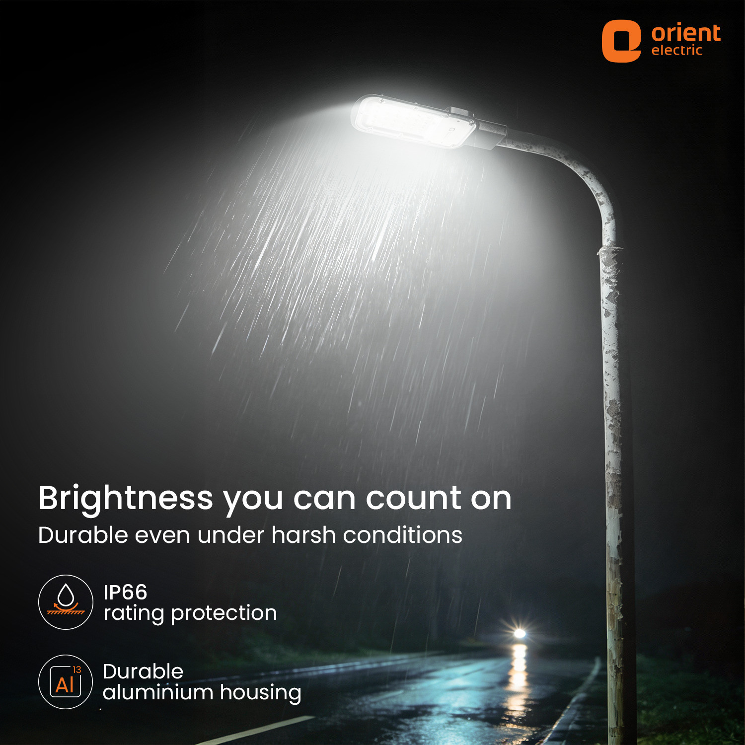 Image of Orient Electric 50W LED IP66 Waterproof Street Light Outdoor Lamp (White)
