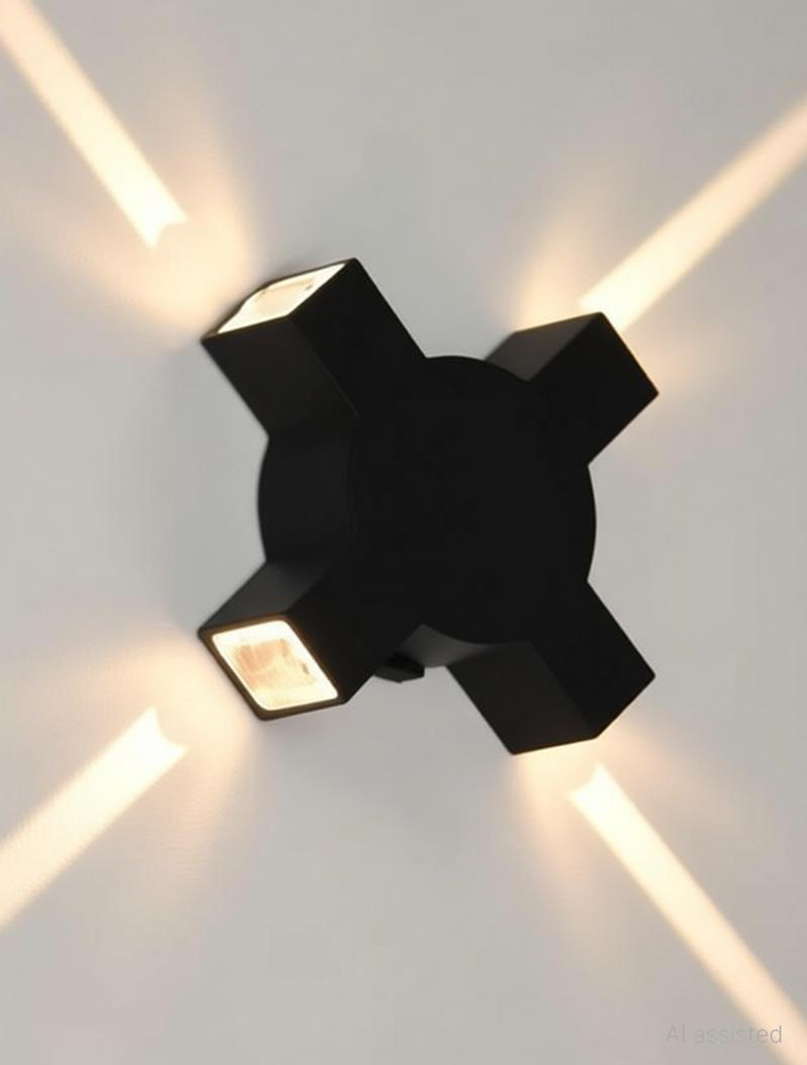 Image of Hybrix LED 4 Way Indoor /Outdoor Wall /Ceiling Laser light (8 Watt) Shockproof Elegant Water Proof Fiber Body, Warm White Light Color (SINGLE) Post Light Outdoor Lamp