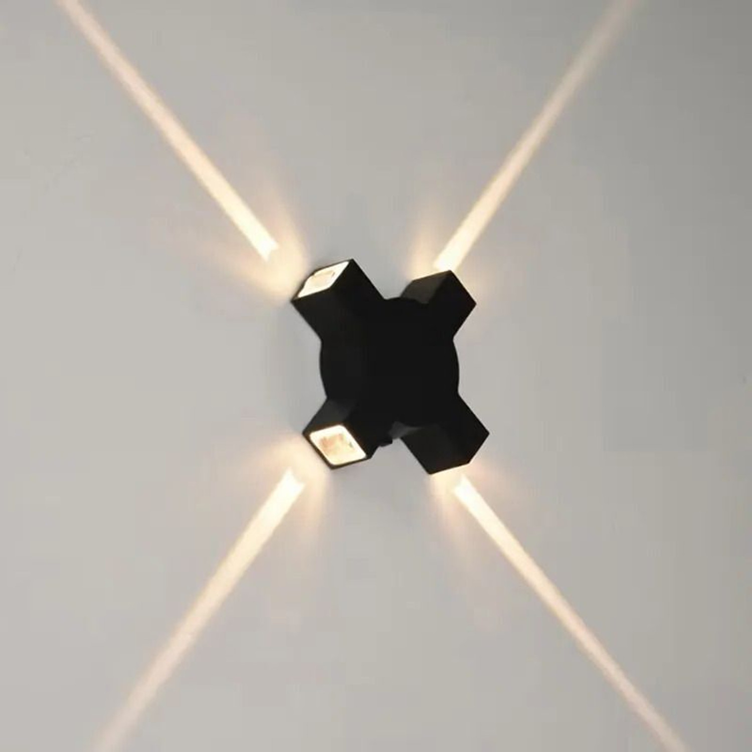 Image of Hybrix LED 4 Way Indoor /Outdoor Wall /Ceiling Laser light (8 Watt) Shockproof Elegant Water Proof Fiber Body, Warm White Light Color (SINGLE) Post Light Outdoor Lamp