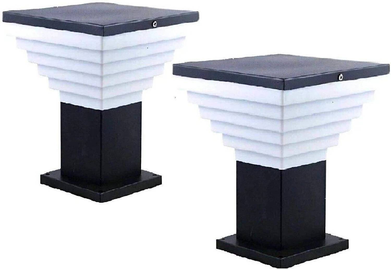 Areezo GL_DELUX_2P Gate Light Outdoor Lamp (White, Black)