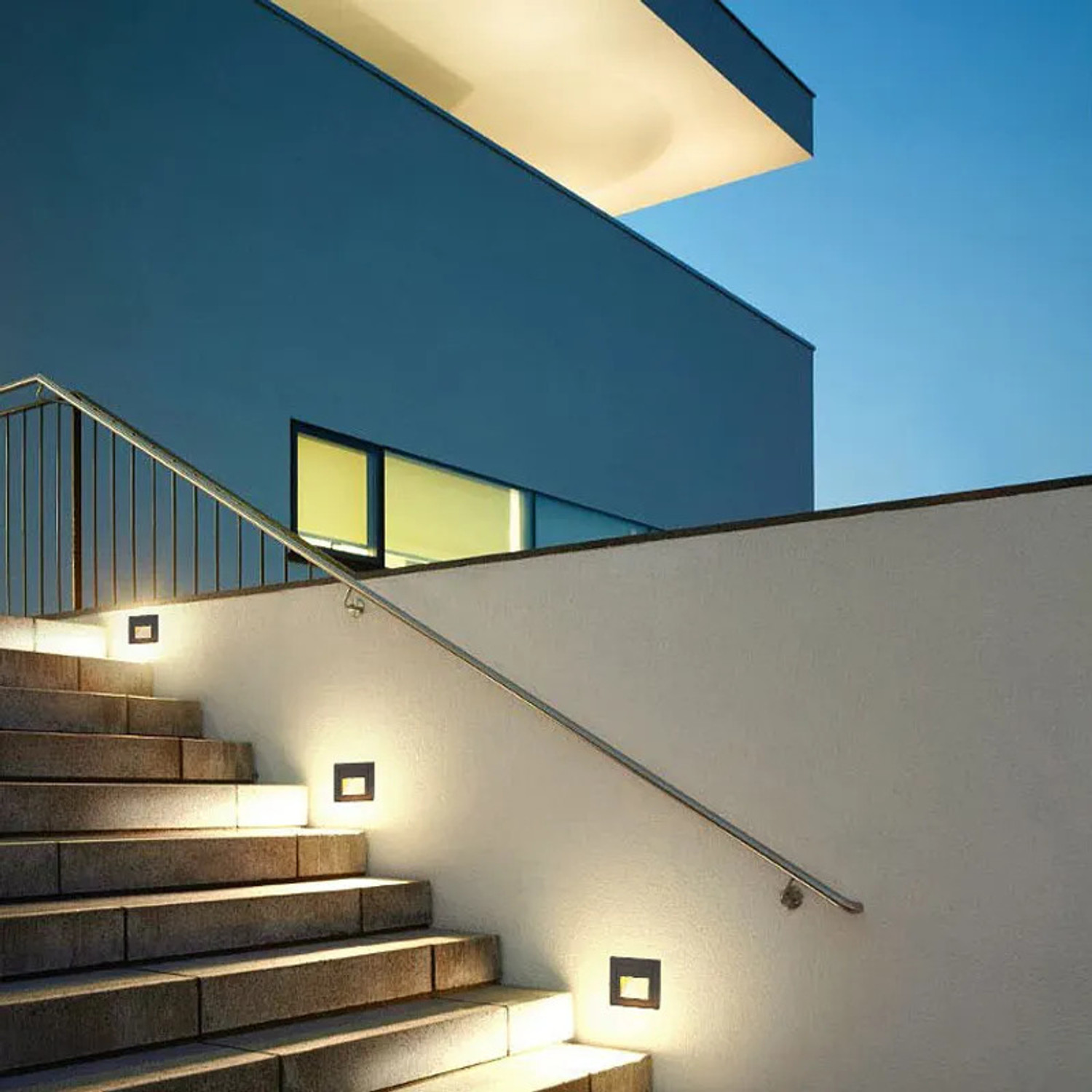 Image of Hybrix LED (3 Watt) Indoor /Outdoor Step Light, Foot light, Staircase Light, IP65 Waterproof Recessed Type Wall Stair Light, Garden Light, White Body, Warm White Light Color (Pack Of 1) Post Light Outdoor Lamp