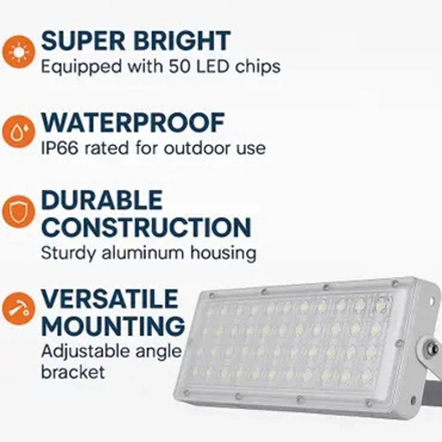BLEXO Brick Series 50W LED Lens Flood Lights - White (Pack of 5) - Image 2