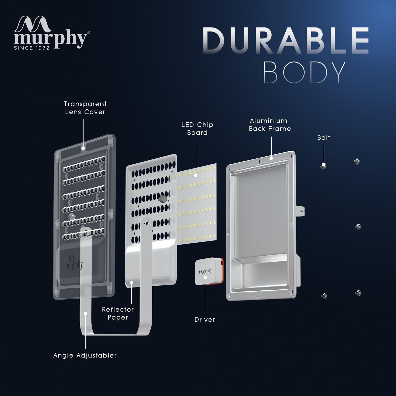 Image of MURPHY Lens Model 200W LED Waterproof with Auto On /Off Day Night Light Sensor Flood Light : Pack of 1 (Cool White BIS Approved) Flood Light Outdoor Lamp