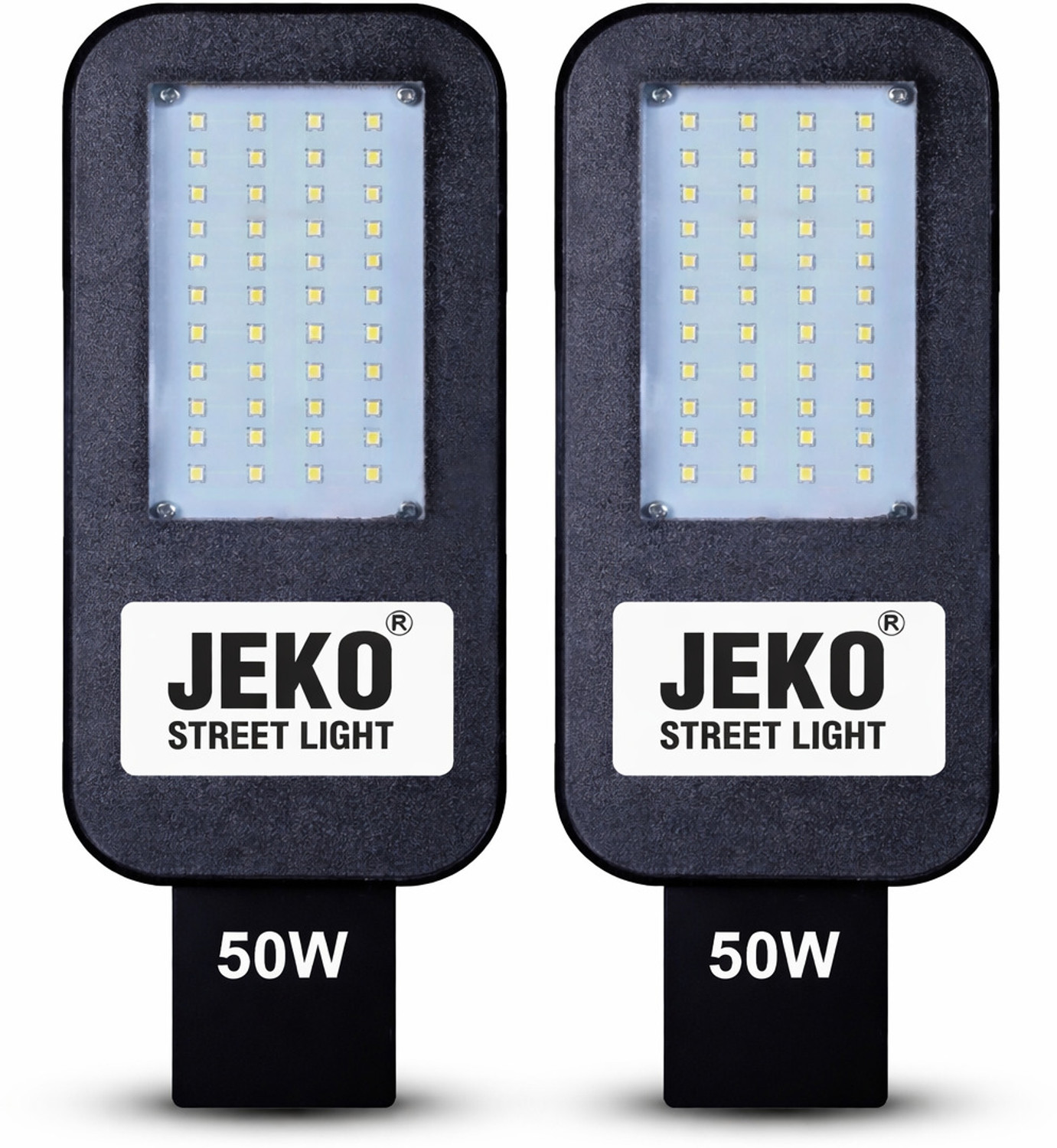 Image of Jeko Durable 50W BIS Certified LED Street Light - Waterproof Outdoor Corded Lamp for Streets & Parking Lots pack of 2 Street Light Outdoor Lamp (Black)