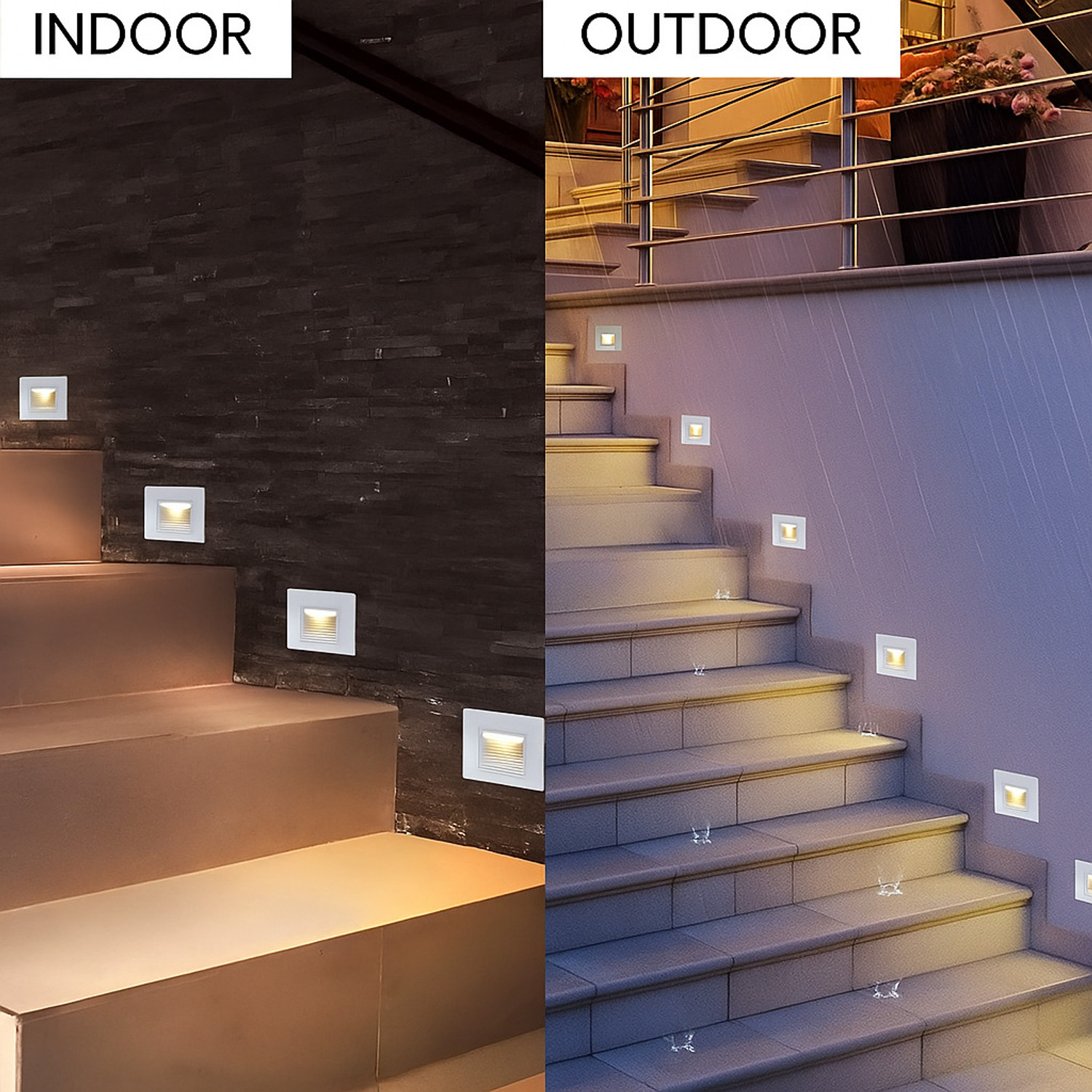 Image of Volt Vision 3 Watt 2 Module Wall Step Light Outdoor and Indoor LED (Foot Light) with Aluminium IP65 Grade Waterproof Body (Warm White) Post Light Outdoor Lamp