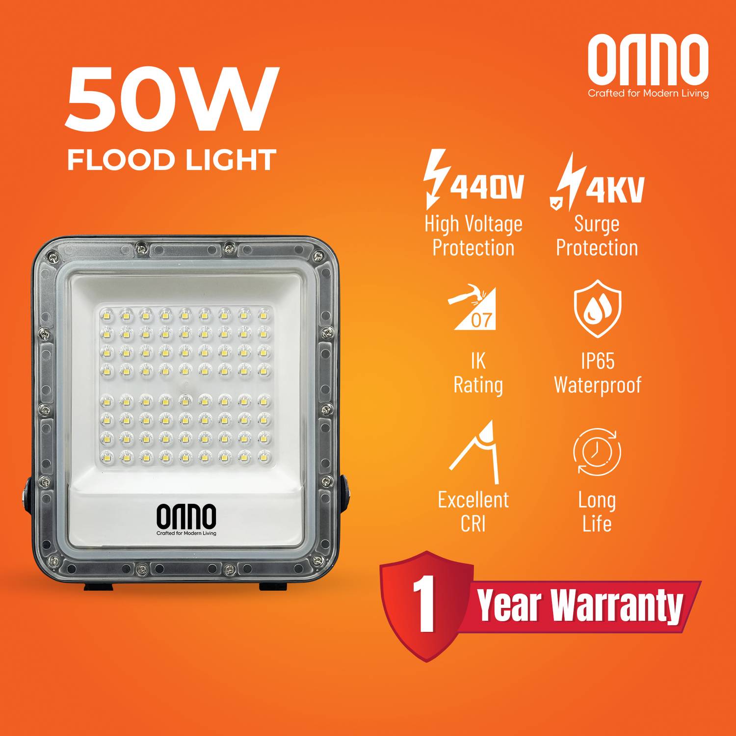 ONNO ON-FL-D-050W Flood Light Outdoor Lamp - Image 3