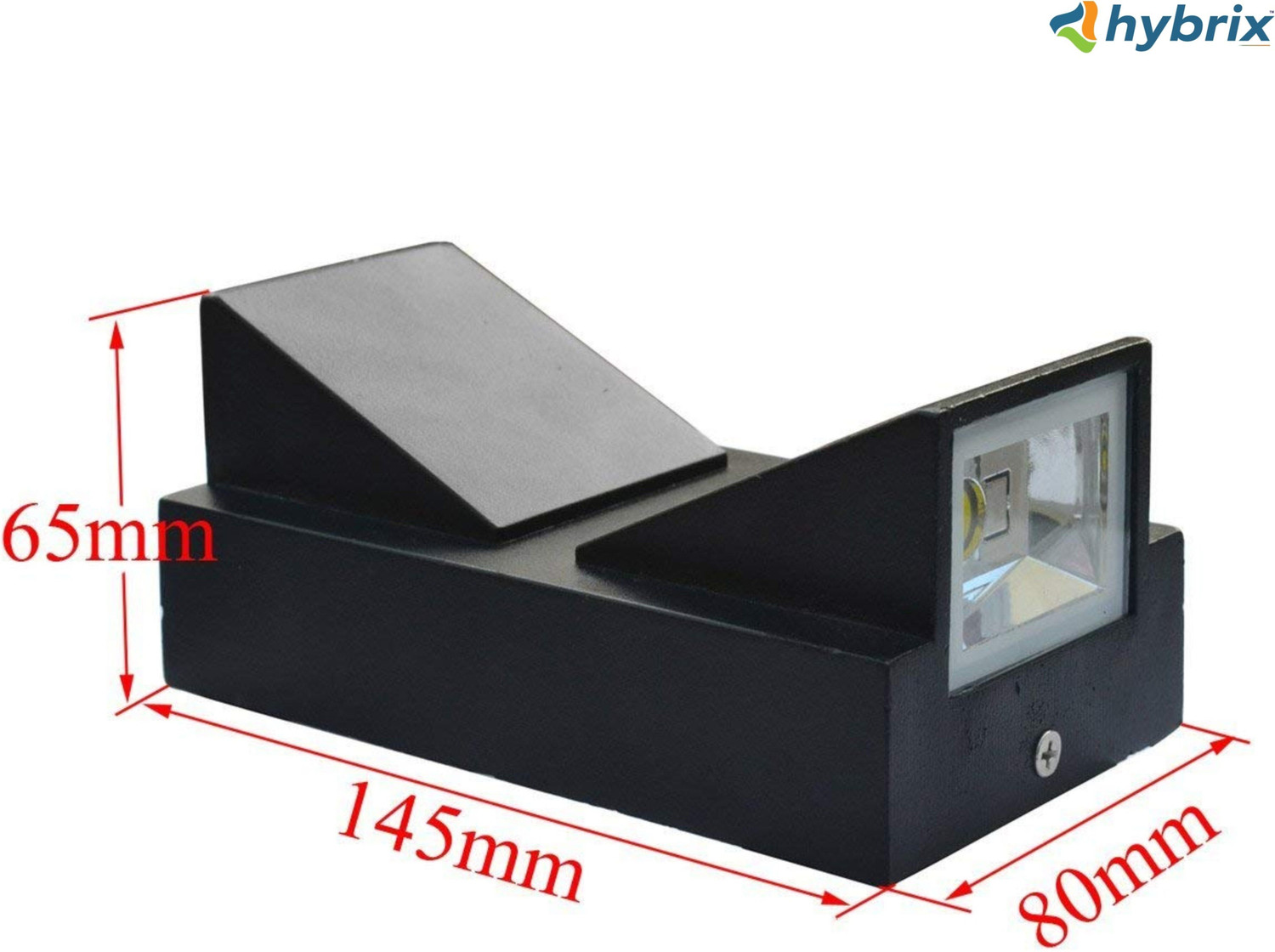 Image of Hybrix LED Up /Down Wall Light, 10 Watt Optical COB LED, Black Body, Shock Proof Premium Look, Warm White Light, IP67 Waterproof for Indoor /Outdoor Use (SINGLE) Post Light Outdoor Lamp