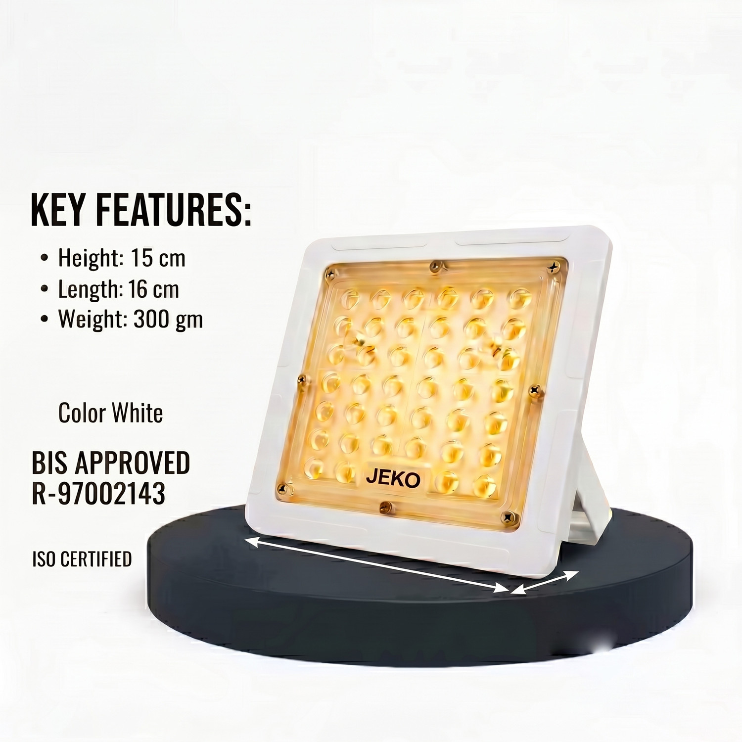 Image of Jeko 25W Warm White LED Flood Light Waterproof Outdoor Security Lamp Flood Light Outdoor Lamp (White)