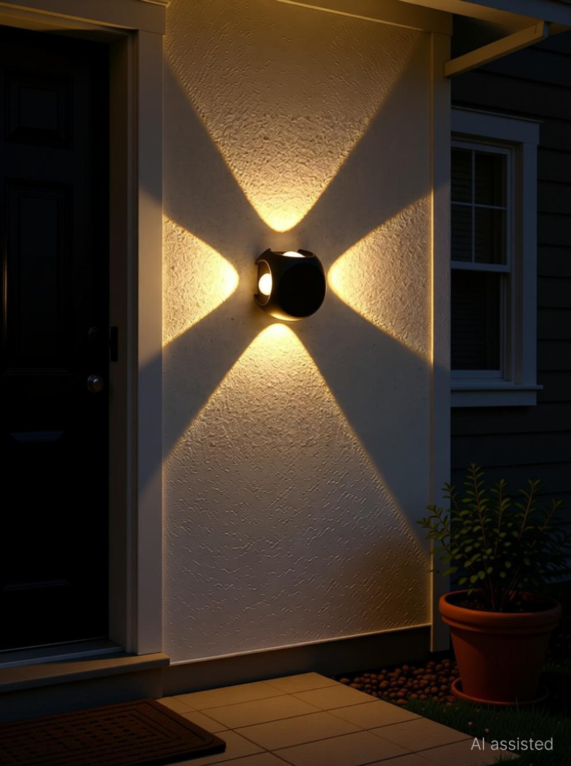 Image of Hybrix LED 4 Way Outdoor Wall /Step Light, IP65 Waterproof, 4 Watt Optical Power Saving COB LED, Warm White Light Color (SINGLE) Post Light Outdoor Lamp
