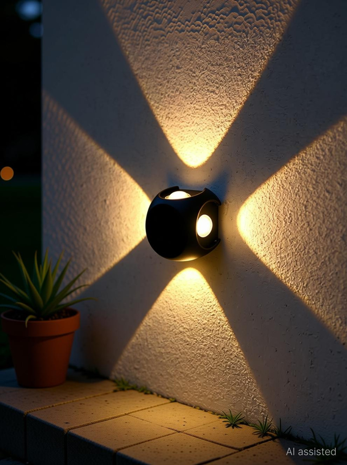 Image of Hybrix LED 4 Way Outdoor Wall /Step Light, IP65 Waterproof, 4 Watt Optical Power Saving COB LED, Warm White Light Color (SINGLE) Post Light Outdoor Lamp