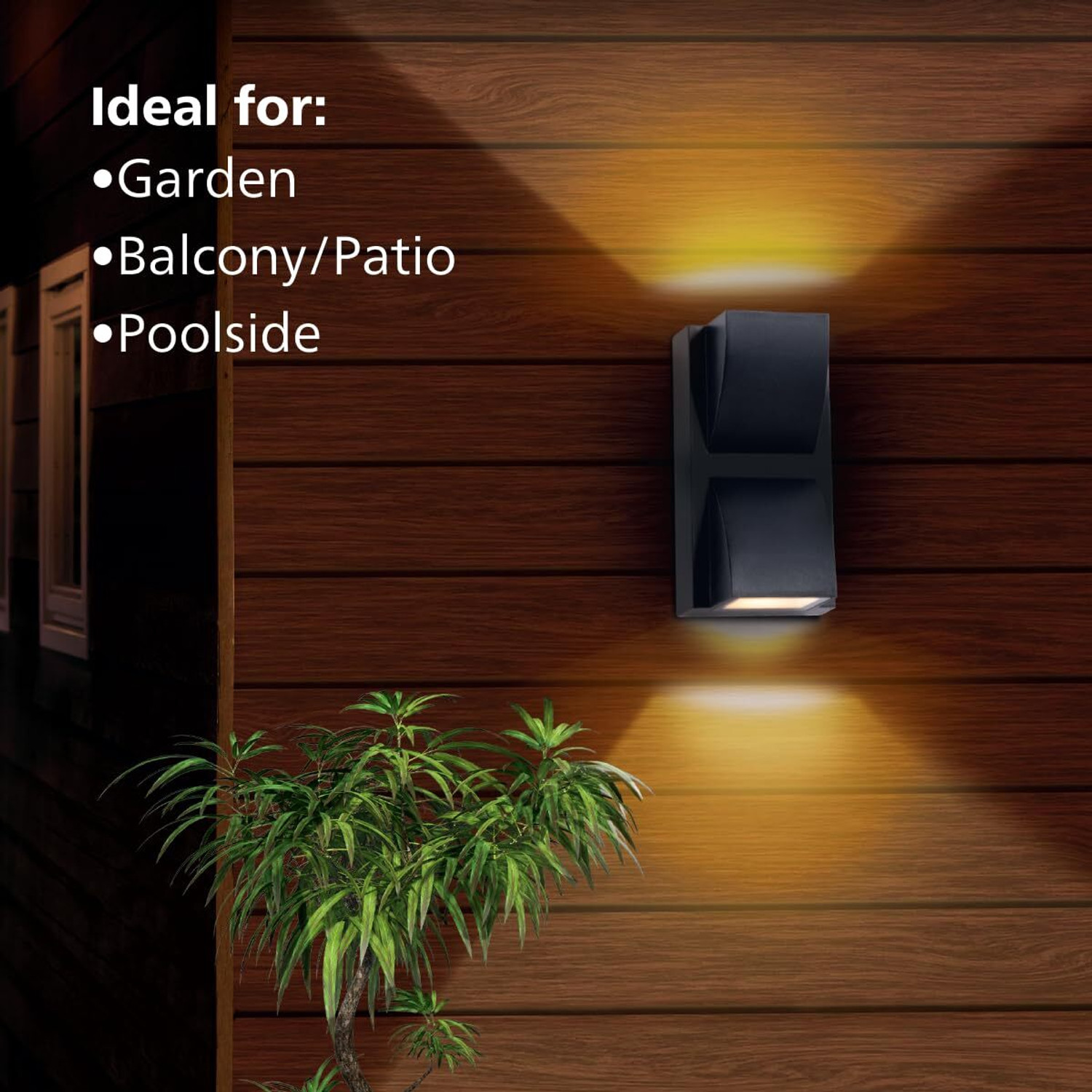 Image of PHILIPS FLASH 2-way 6W IP65 wall Gate Light Outdoor Lamp