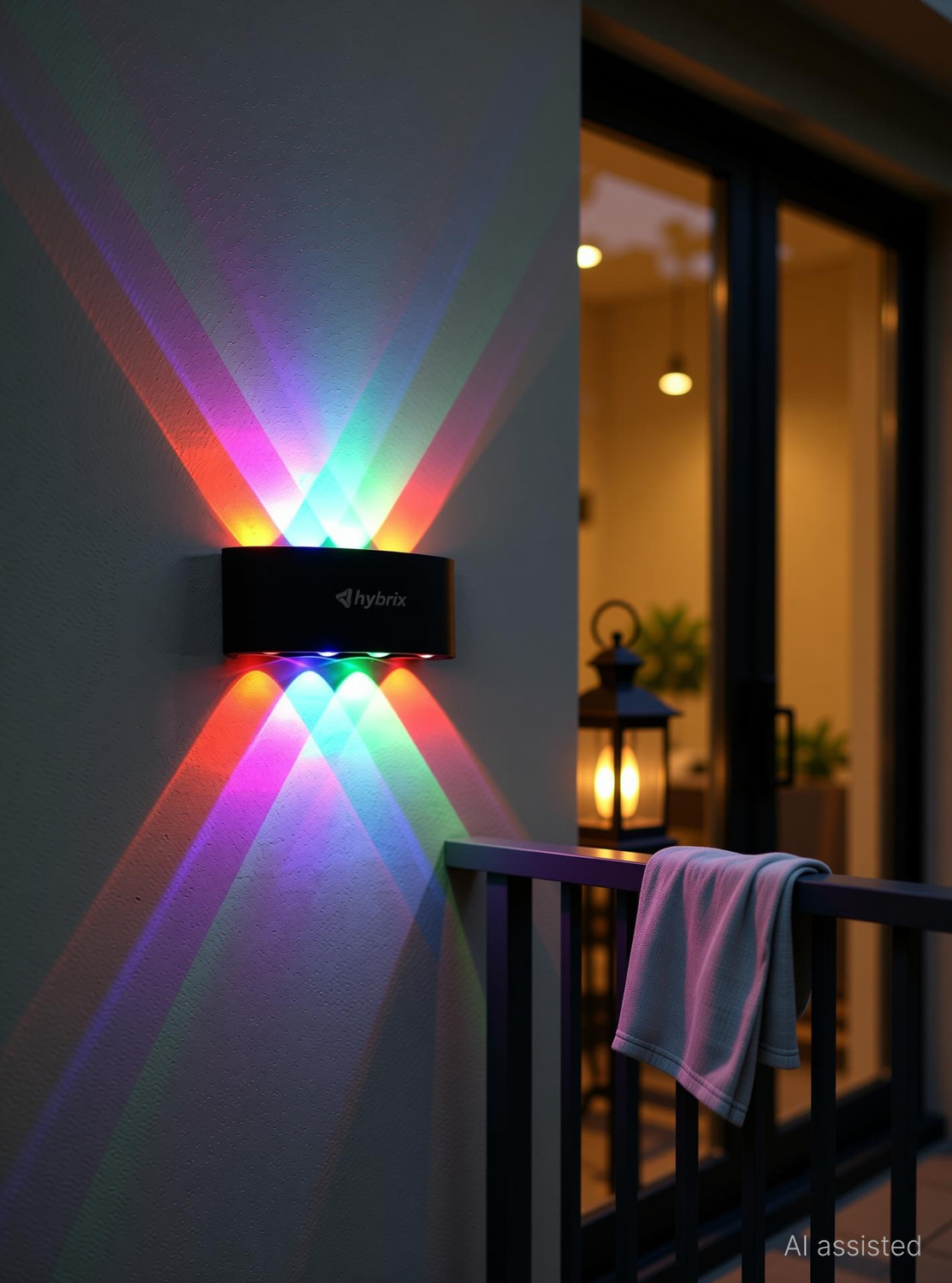 Image of Hybrix LED UP /Down 4+4 Dual Head Wall Light (8 Watt) Optical COB LED, Shock Proof Premium Look, MultiColor Light, IP67 Waterproof for Indoor /Outdoor Use (PACK OF 1) Post Light Outdoor Lamp