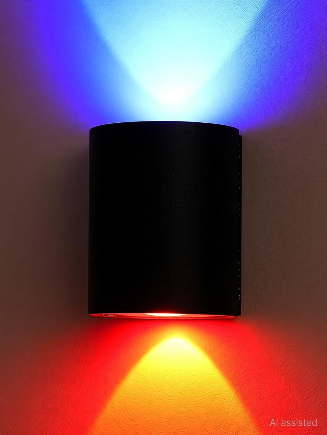 Image of Hybrix LED UP /Down 1+1 Dual Head Wall Light (2 Watt) Optical COB LED, Shock Proof Premium Look, Multicolor Light, IP67 Waterproof for Indoor /Outdoor Use (PACK OF 1) Post Light Outdoor Lamp
