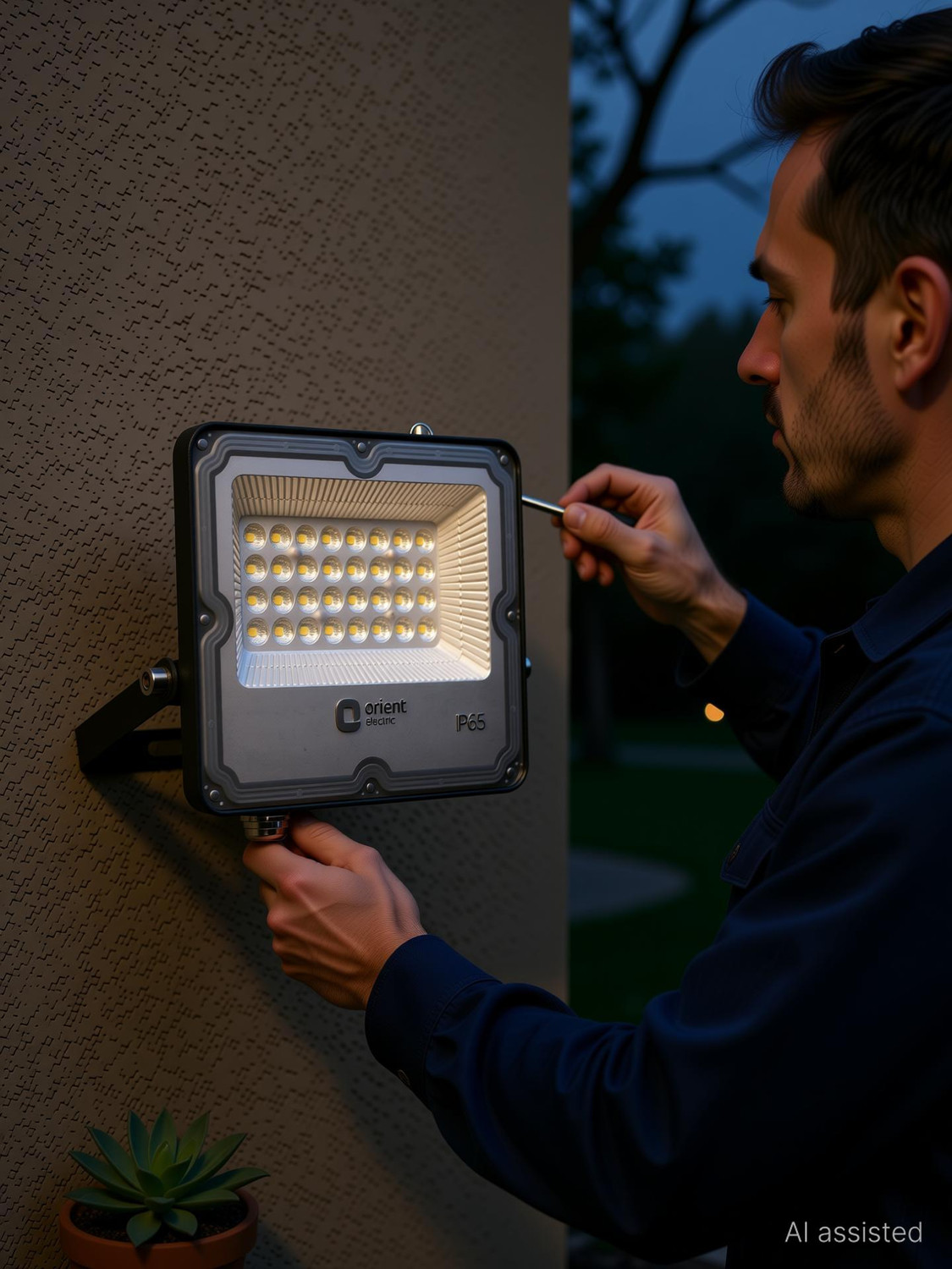 Image of Orient Electric Razor Plus 50W with IP65 LED50WFL-65KIP65D Flood Light Outdoor Lamp